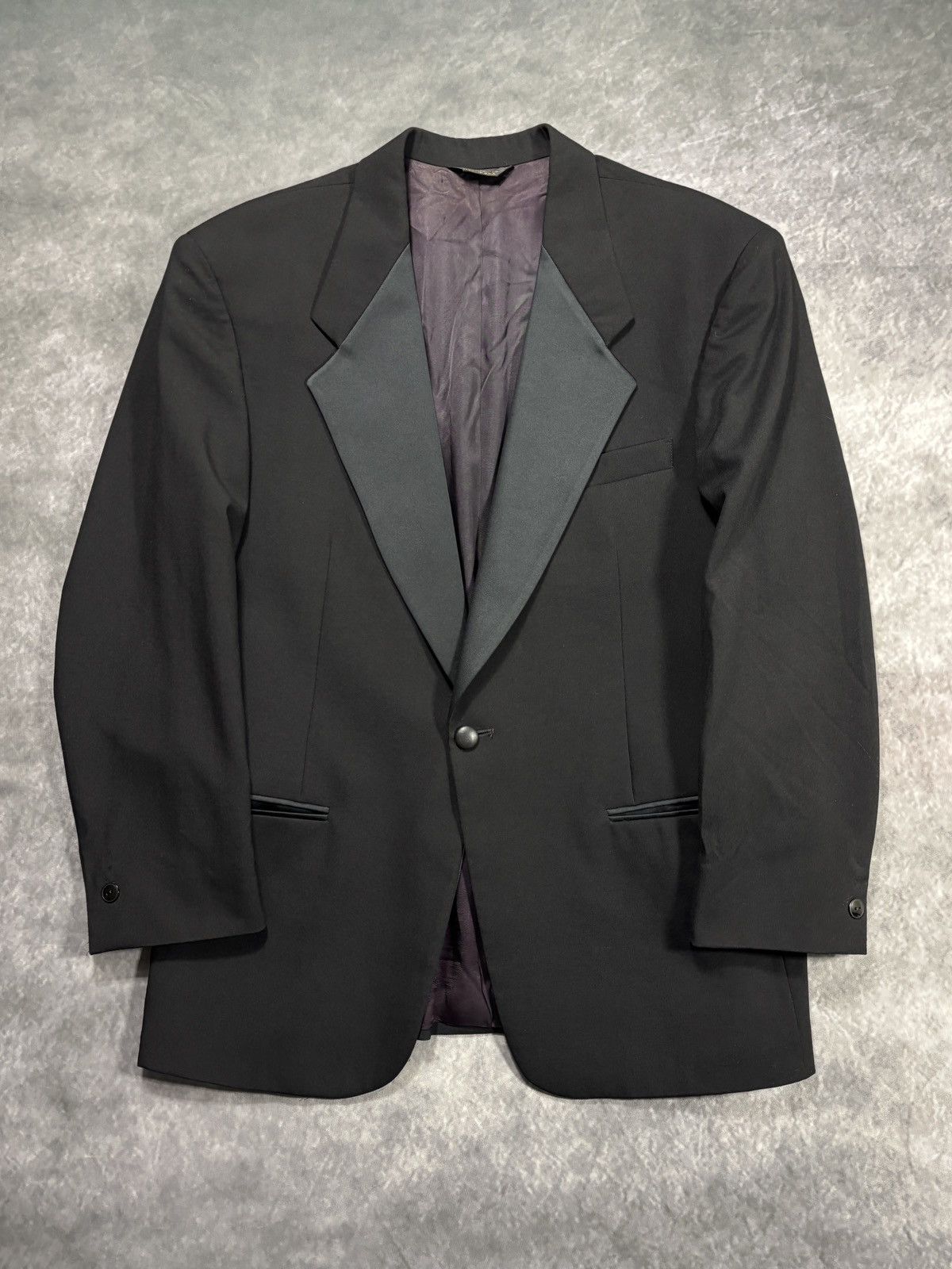 Givenchy Vintage Givenchy Monsieur Suit Jacket 80s Wool Blazer Tuxedo Size 40S - 10 Thumbnail