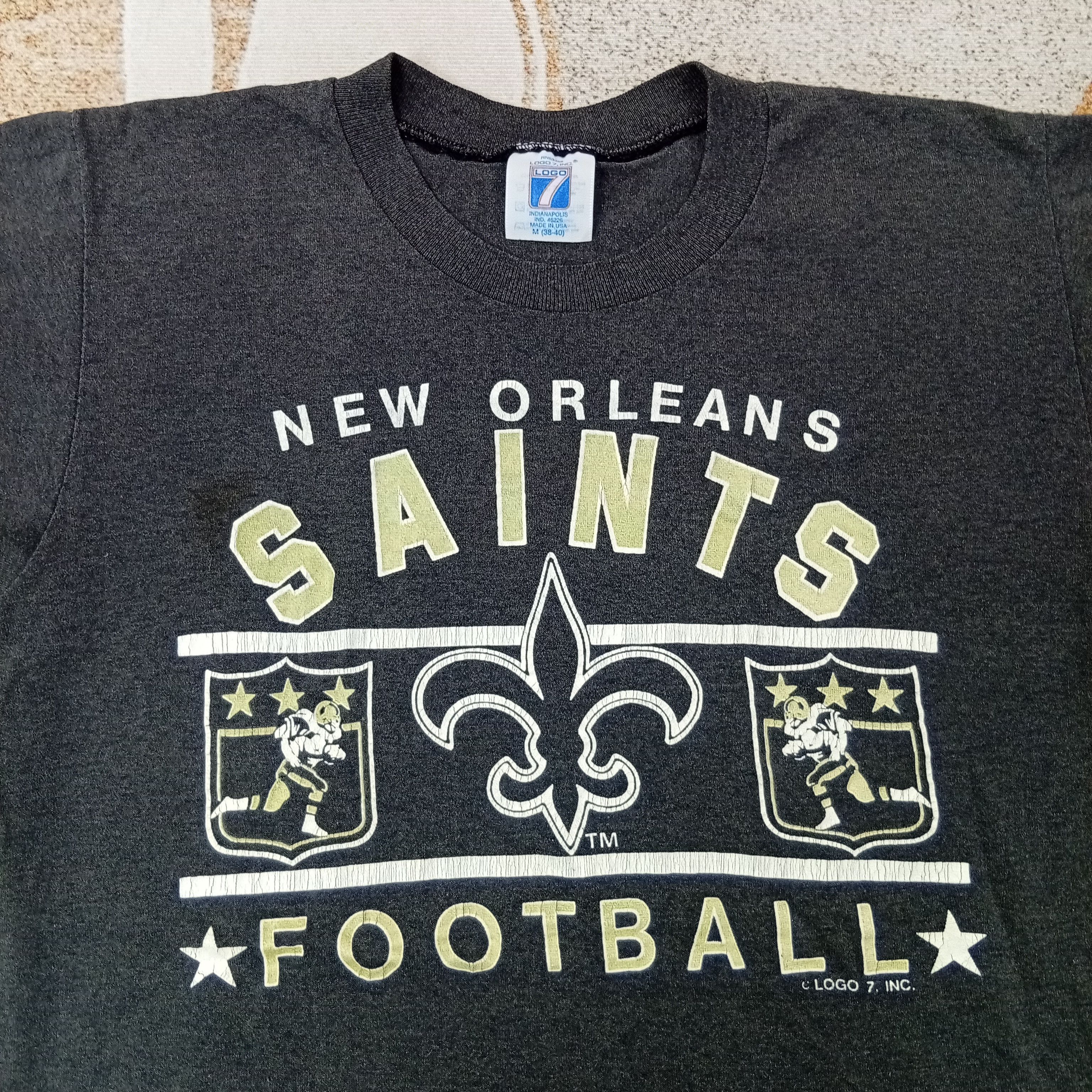 Logo 7 New Orleans Saints NFL Team 90's Tshirt C259N70 Size US S / EU 44-46 / 1 - 2 Thumbnail
