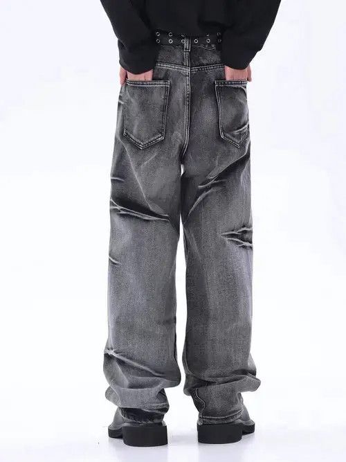 Japanese Brand Vintage washed wasteland style pleated wide leg jeans Size US 32 / EU 48 - 4 Thumbnail