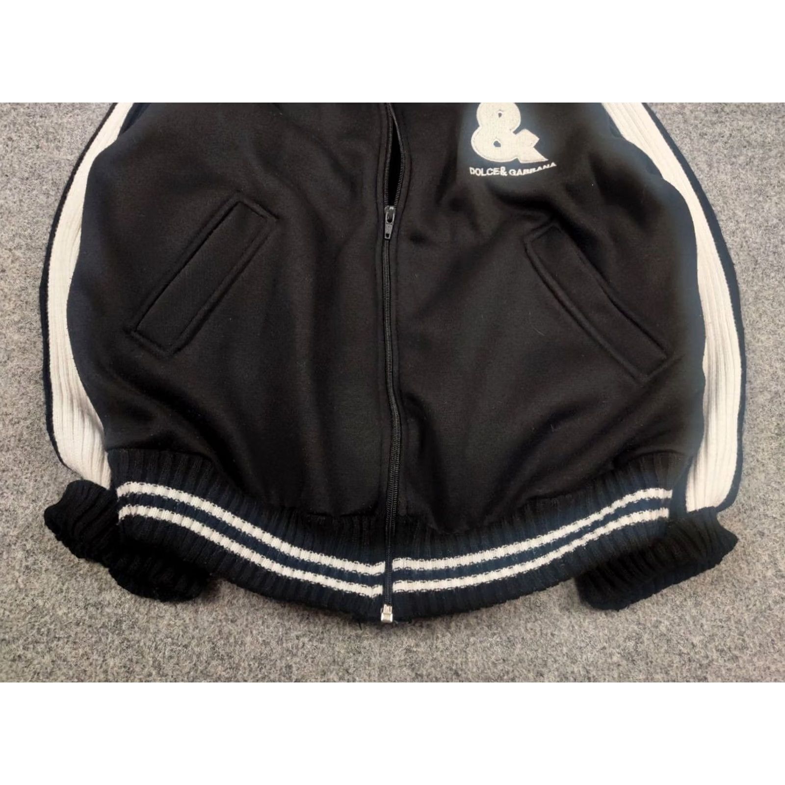 Dolce & Gabbana VINTAGE Dolce&Gabbana Logo Black ribbed Light Jacket Y2K Style Mens M Size US M / EU 48-50 / 2 - 6 Thumbnail