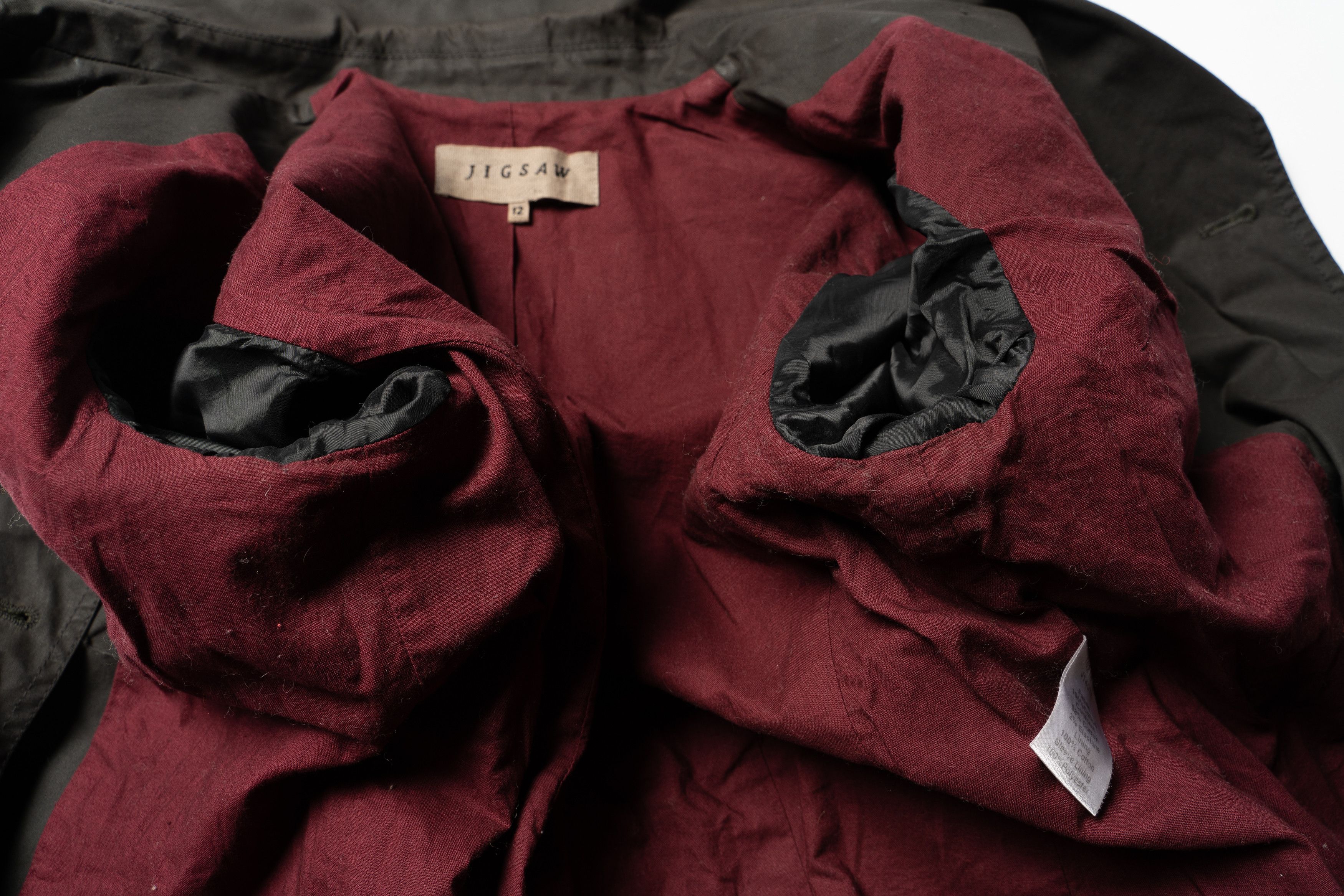 Jigsaw 🔴JIGSAW British Millerain Waxed Cotton Trench Coat Size L / US 10 / IT 46 - 11 Thumbnail