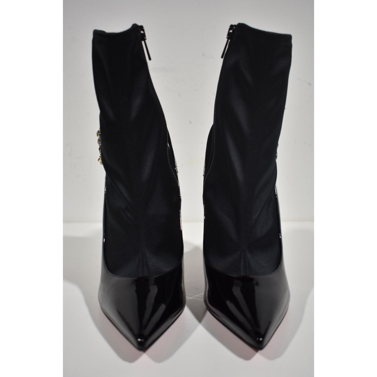 Christian Louboutin Christian Louboutin Jessie Booty Joli 100 Black Patent Satin Size US 8 / IT 38 - 6 Thumbnail