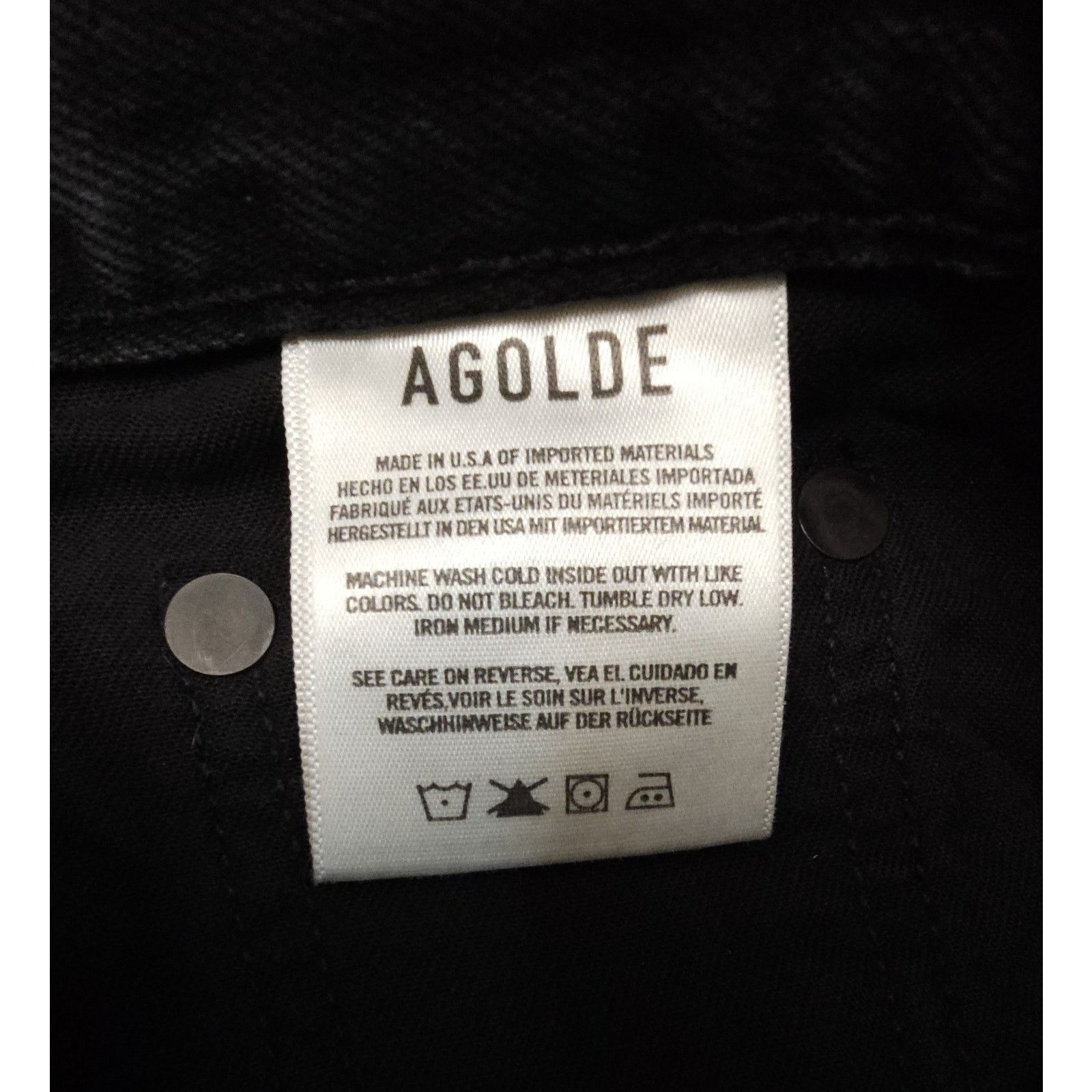Agolde AGOLDE Broken Waistband Jeans Organic Cotton Black Denim Size 25" / US 0 / IT 36 - 10 Thumbnail