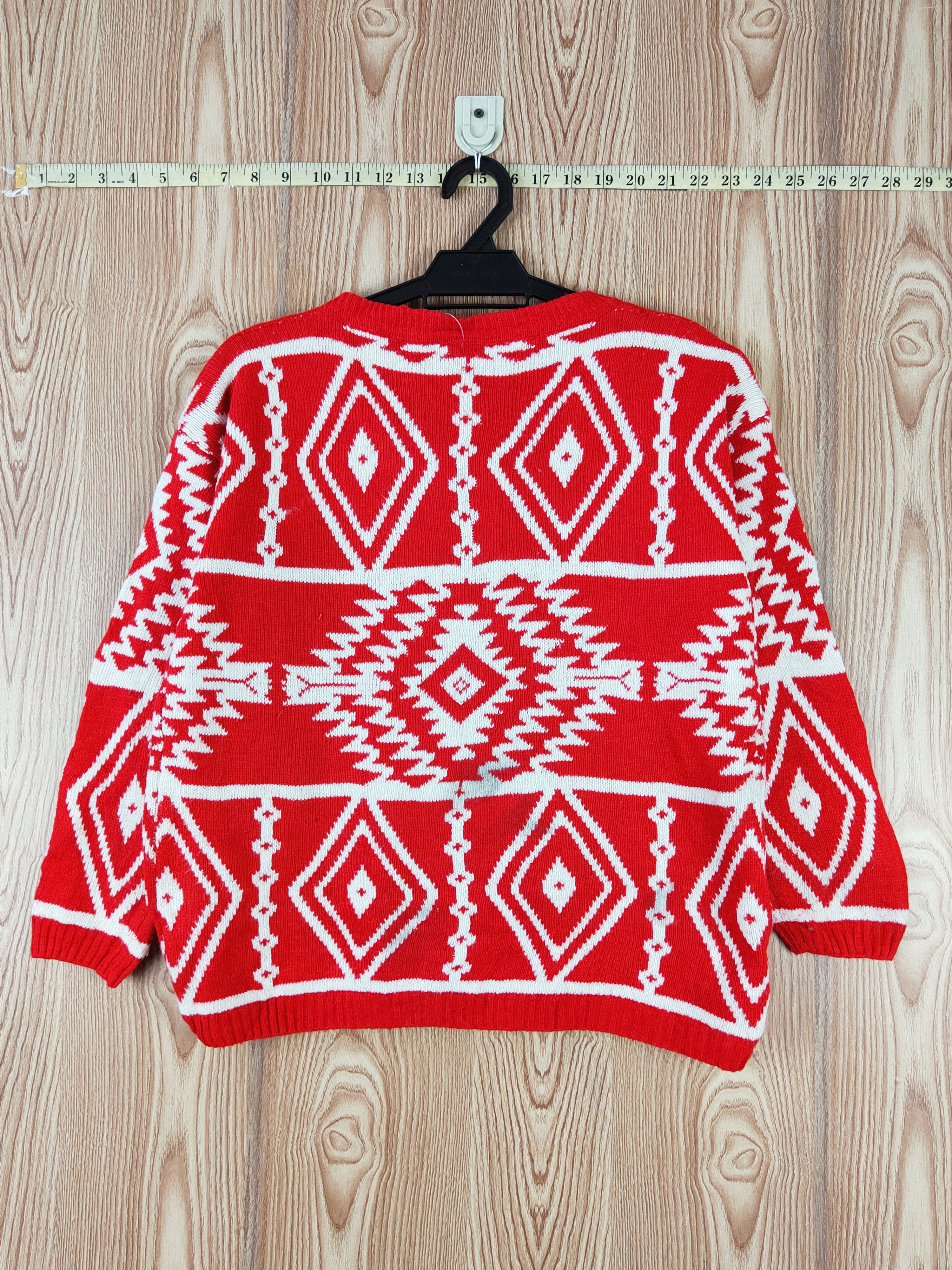 Japanese Brand Japan navajo art Red White Knitwear Sweatshirts #W554 Size US S / EU 44-46 / 1 - 7 Thumbnail