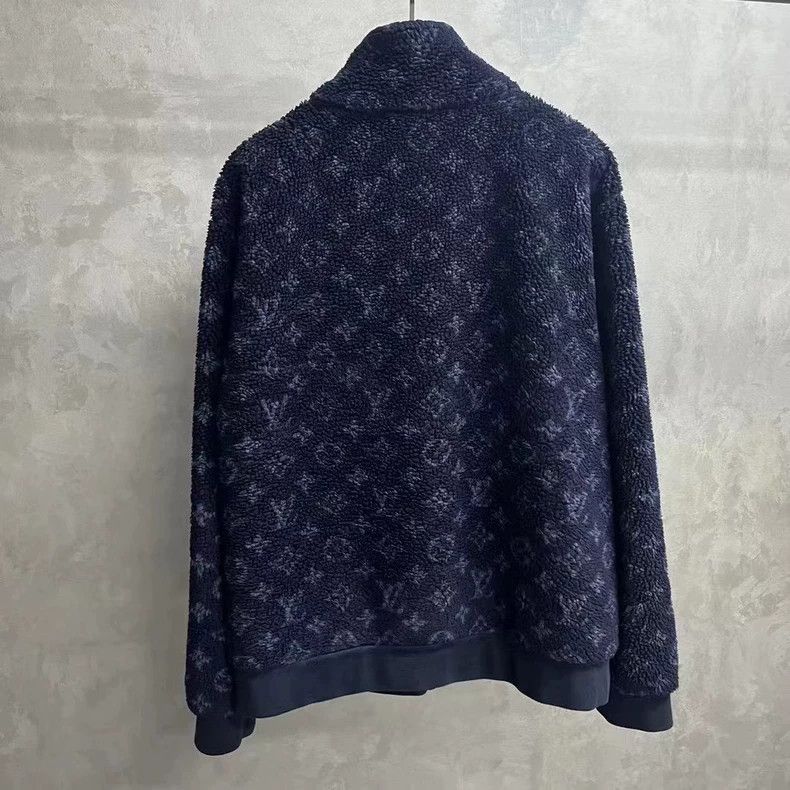 Louis Vuitton Louis Vuitton Dark blue full jacquard suede logo jacket Size US XL / EU 56 / 4 - 5 Thumbnail