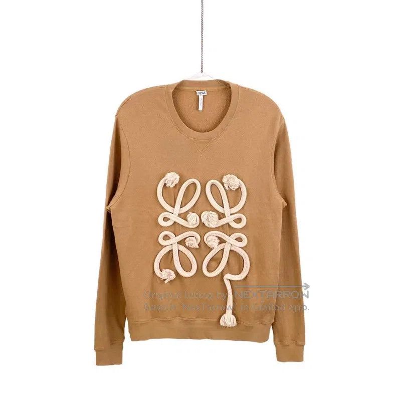 Loewe Loewe Khaki color knot logo round neck sweater Size L / US 10 / IT 46 - 1 Thumbnail