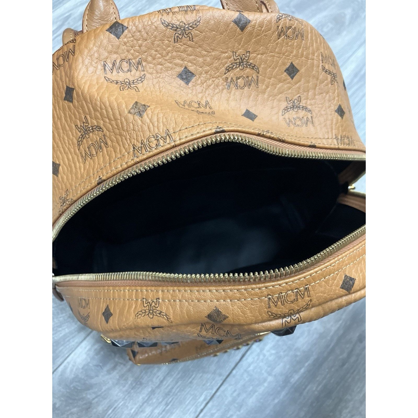 MCM MCM Cognac Stark " M " Studded Backpack | GREAT CONDITION! Size ONE SIZE - 17 Thumbnail