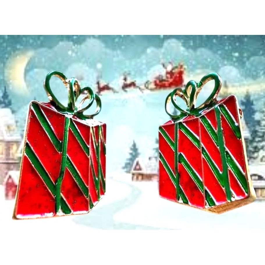 Handmade Christmas Present Brooch Pin New Red Green Festive Holiday G Size ONE SIZE - 4 Thumbnail