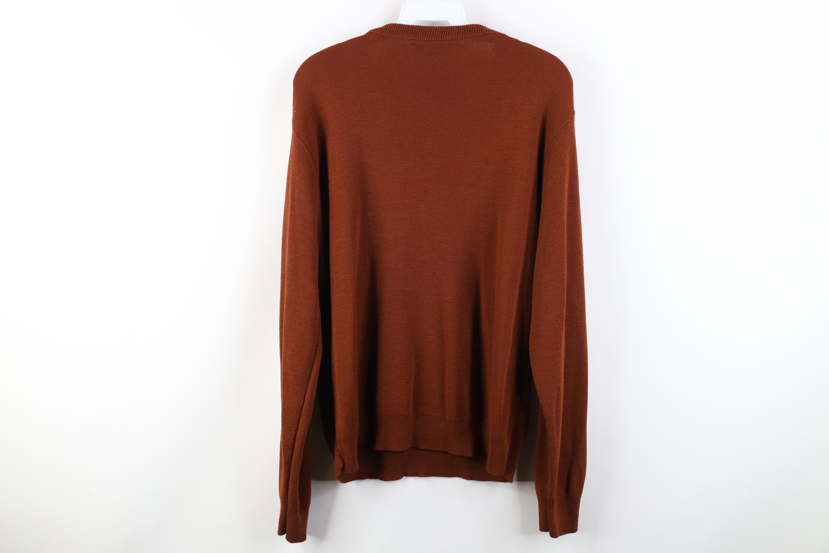 Vintage Vintage 70s Streetwear Knit V-Neck Sweater Rust Brown USA Size US XL / EU 56 / 4 - 9 Thumbnail