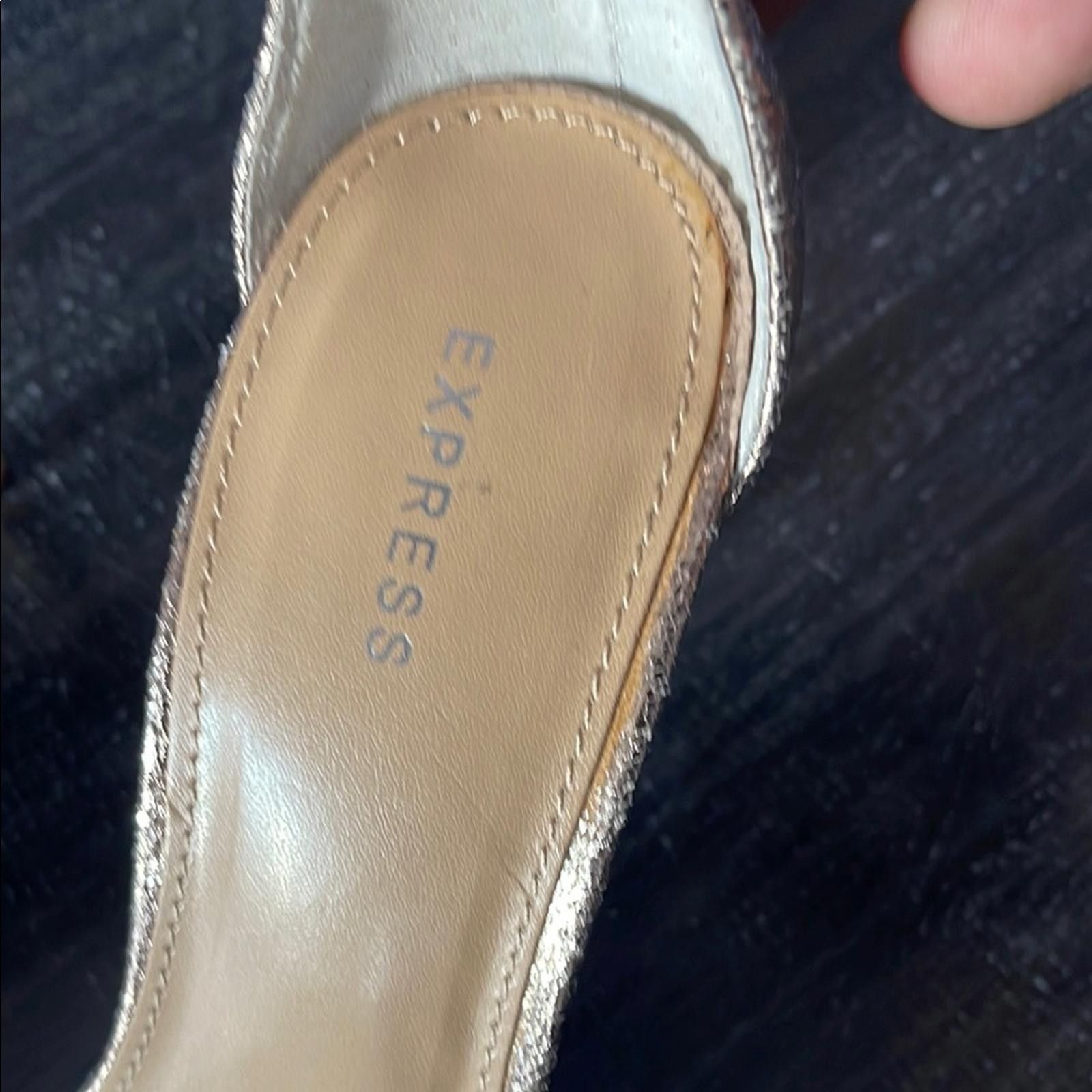 Express Express Elegant Metallic High Heel Sandals size 7 - NWHT Size US 7 / IT 37 - 2 Thumbnail