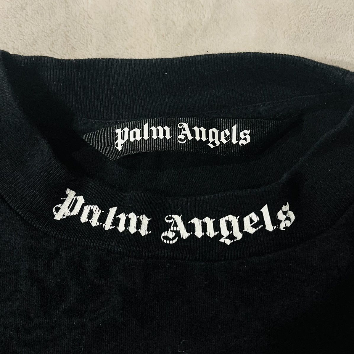 Palm Angels Palm Angels Collar Spell-Out Black T-Shirt Men’s Size Small Size US S / EU 44-46 / 1 - 3 Thumbnail