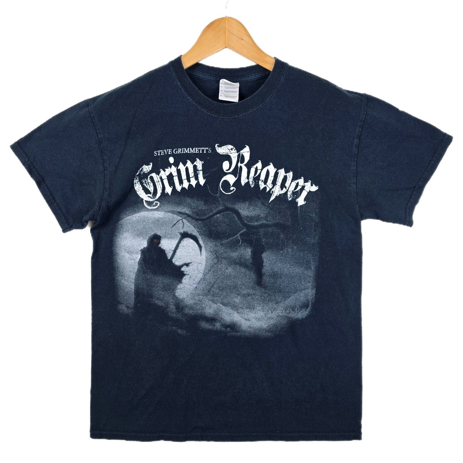 Gildan Steve Grimmett's Grim Reaper Autograph Concert Shirt Signed Size US M / EU 48-50 / 2 - 1 Thumbnail