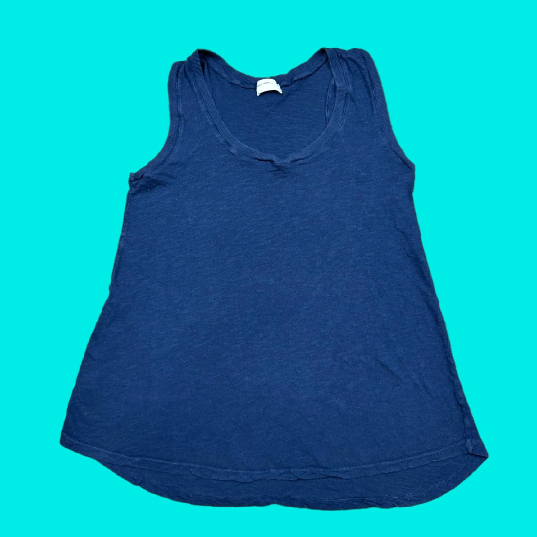 Vintage USA Tank Top Womens L Blue Sleeveless Lightweight Casual Shirt Size L / US 10 / IT 46 - 1 Thumbnail