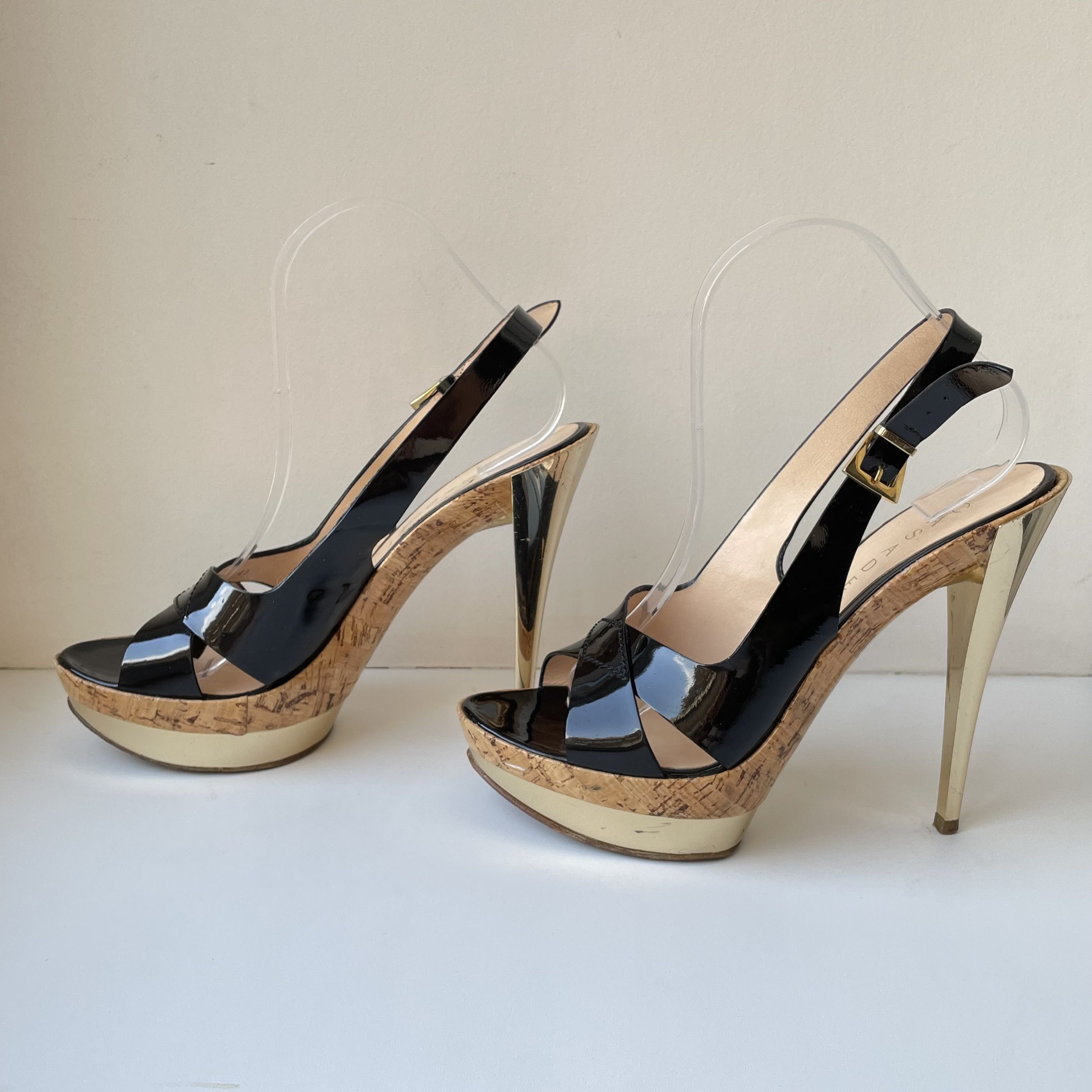 Casadei EUC Casadei 40 Women Platform Sandals Metal Heel Size US 10 / IT 40 - 5 Thumbnail