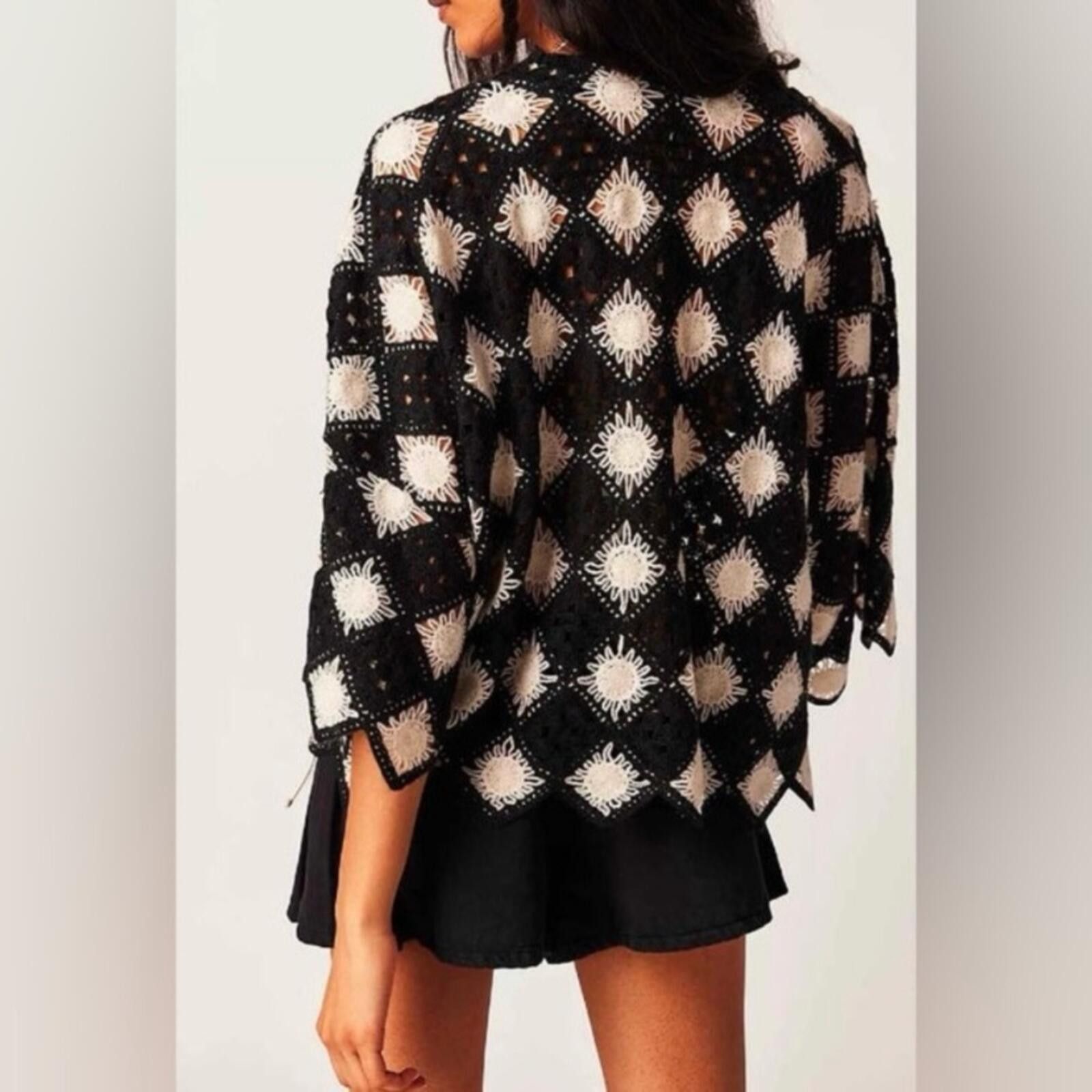 Free People Free People Beach House Crochet Tee Size S / US 4 / IT 40 - 4 Thumbnail