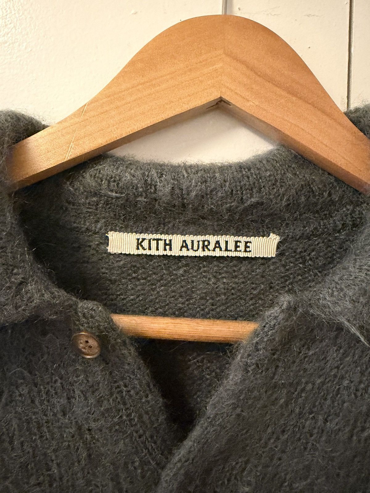 Auralee × Kith Brushed Super Kid Mohair Knit Polo, size 4 Size US L / EU 52-54 / 3 - 10 Thumbnail