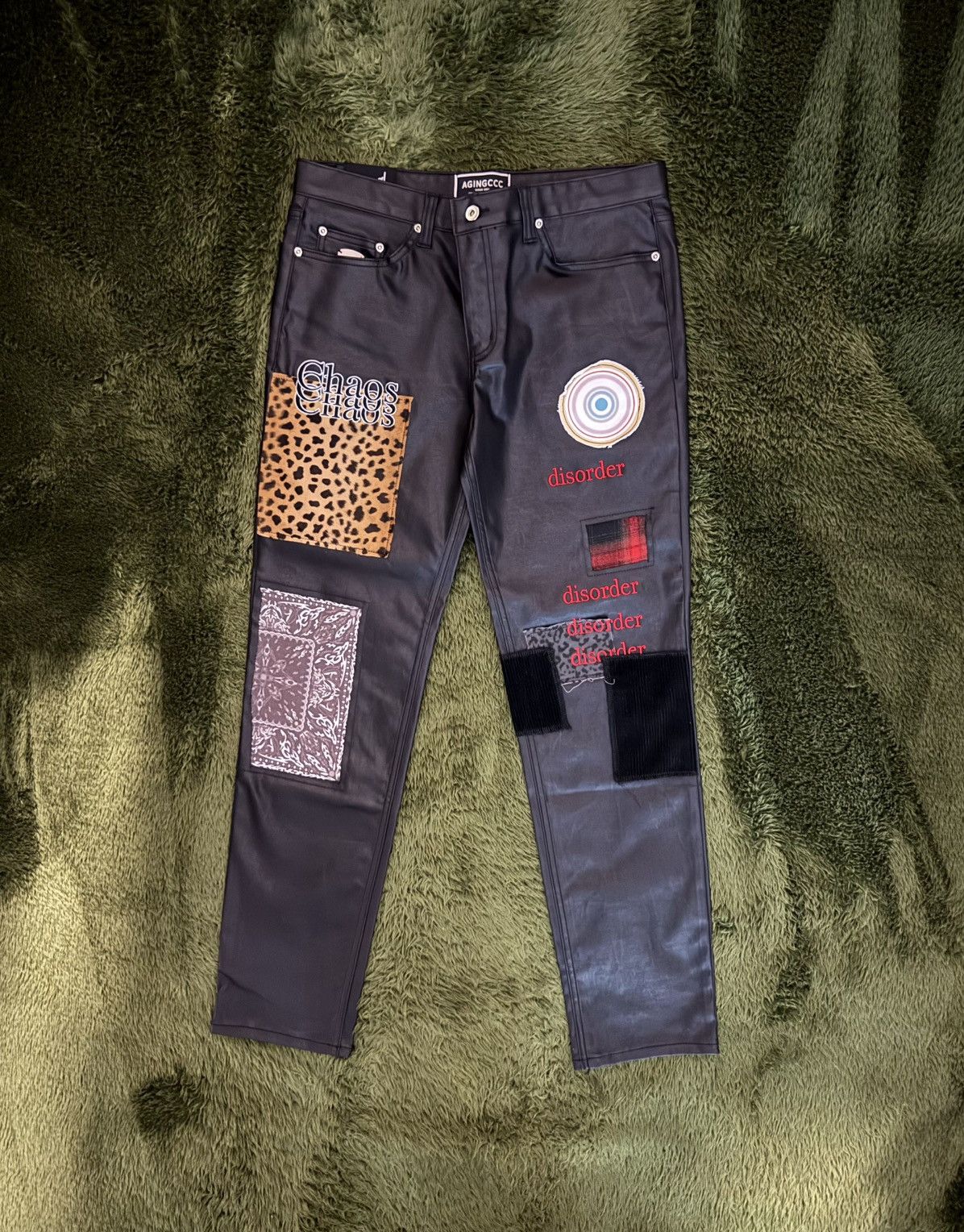 Japanese Brand [3] Dying Breed X AgingCCC Peak Logo Coated Jeans Black Size US 32 / EU 48 - 1 Thumbnail