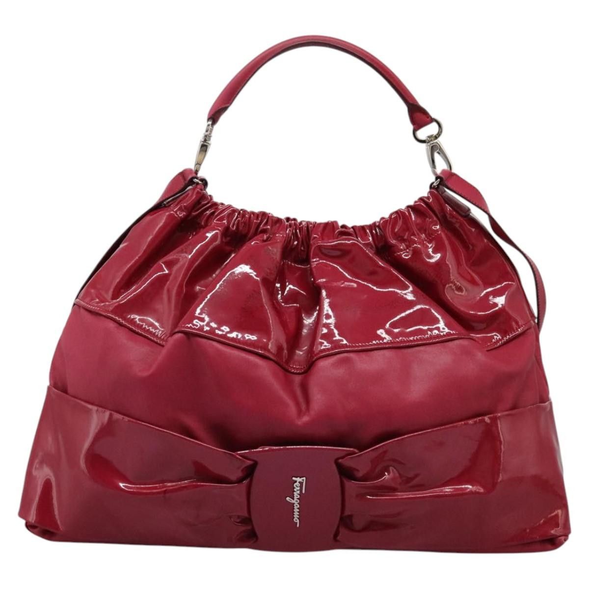 Salvatore Ferragamo Vara Pink Patent Leather Handbag (Pre-Owned) Size ONE SIZE - 1 Thumbnail