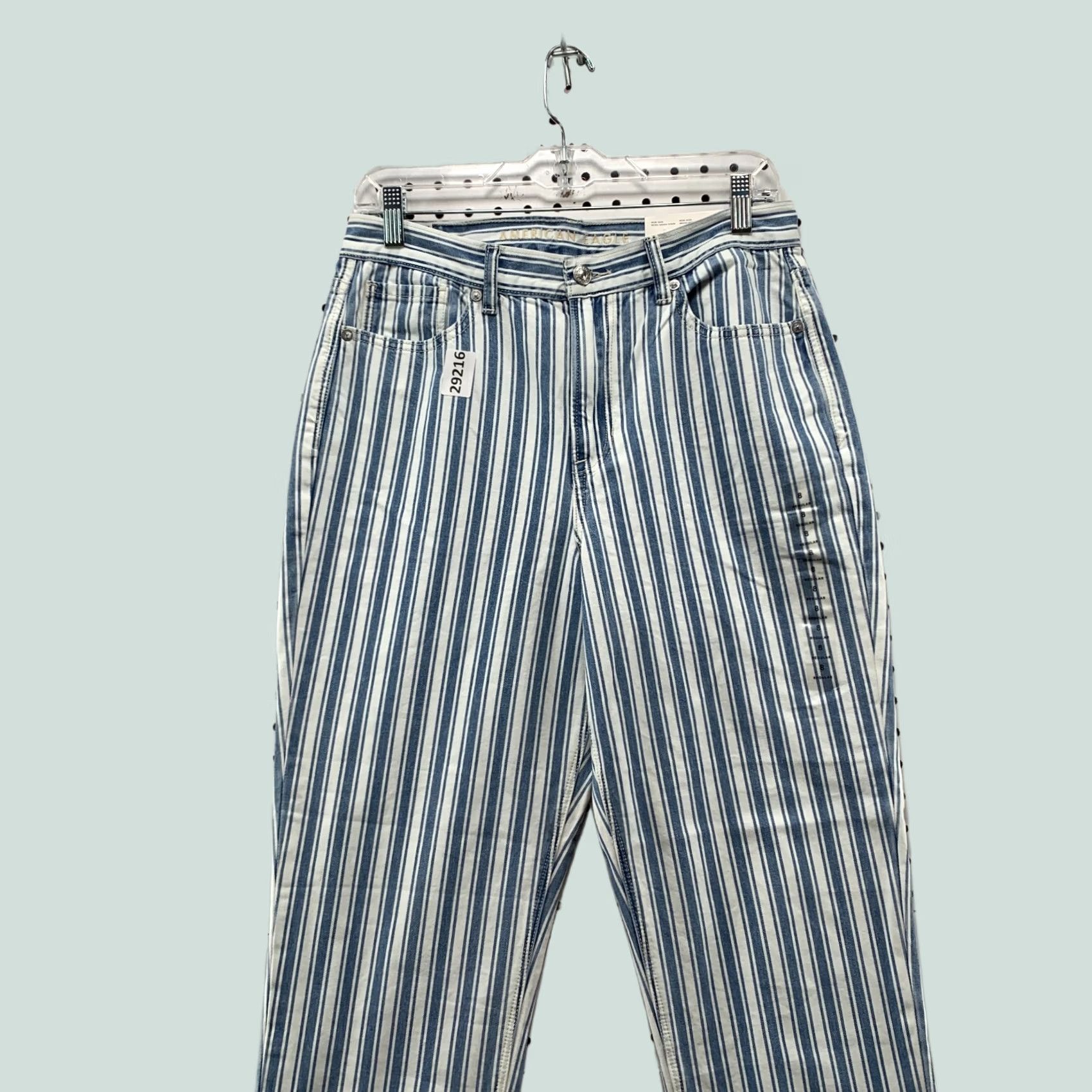American Eagle Outfitters American Eagle Jeans Womens Size 8 30x28 MOM Denim Retro Indigo Striped NEW NWT Size 30" / US 8 / IT 44 - 1 Thumbnail