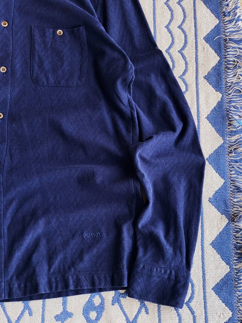 Missoni Missoni Shirt Navy Zigzag Pattern Size US M / EU 48-50 / 2 - 10 Thumbnail