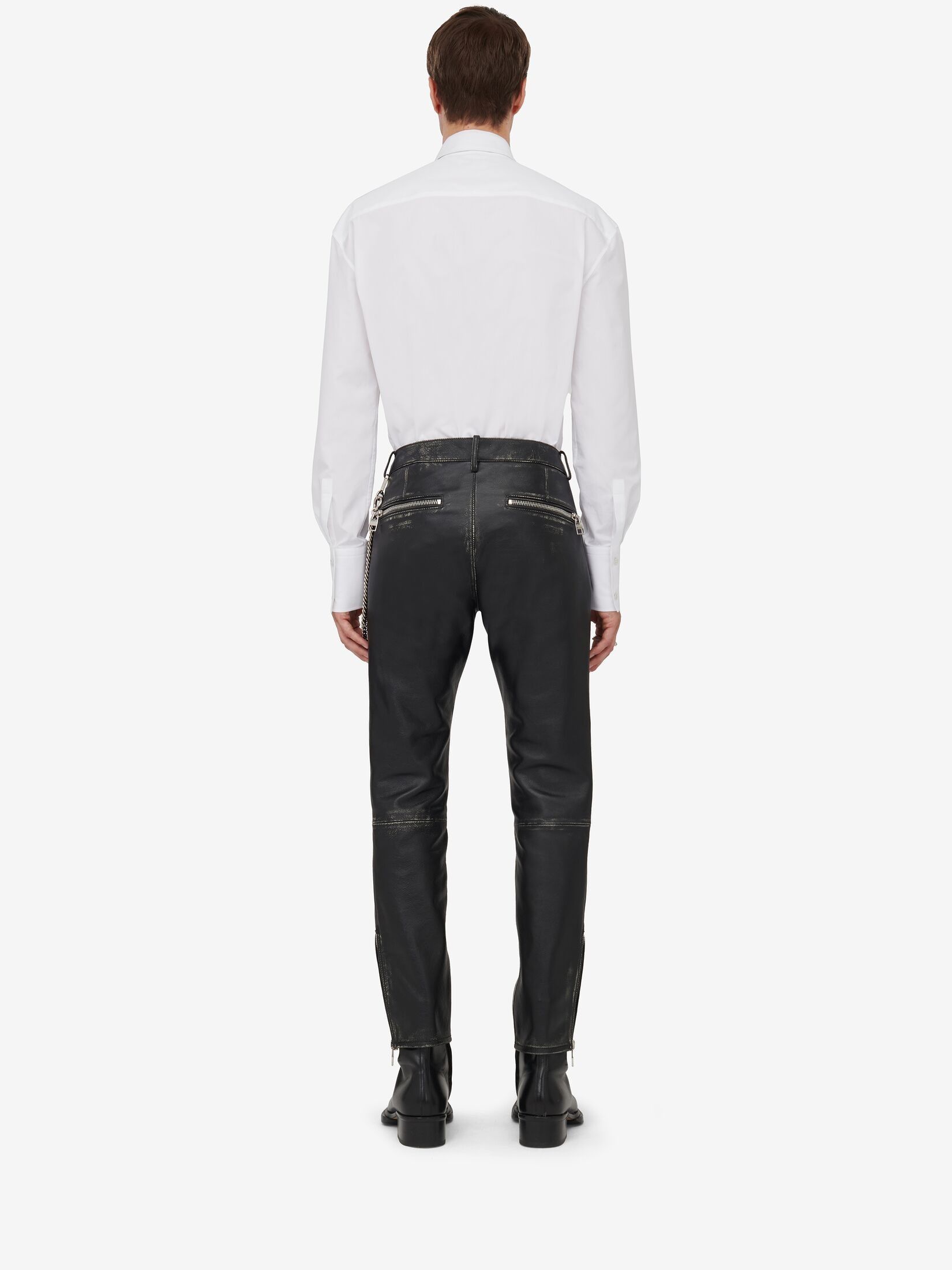 Alexander McQueen o1w1db10725 Leather Biker Trousers in Black Size US 38 / EU 54 - 3 Thumbnail