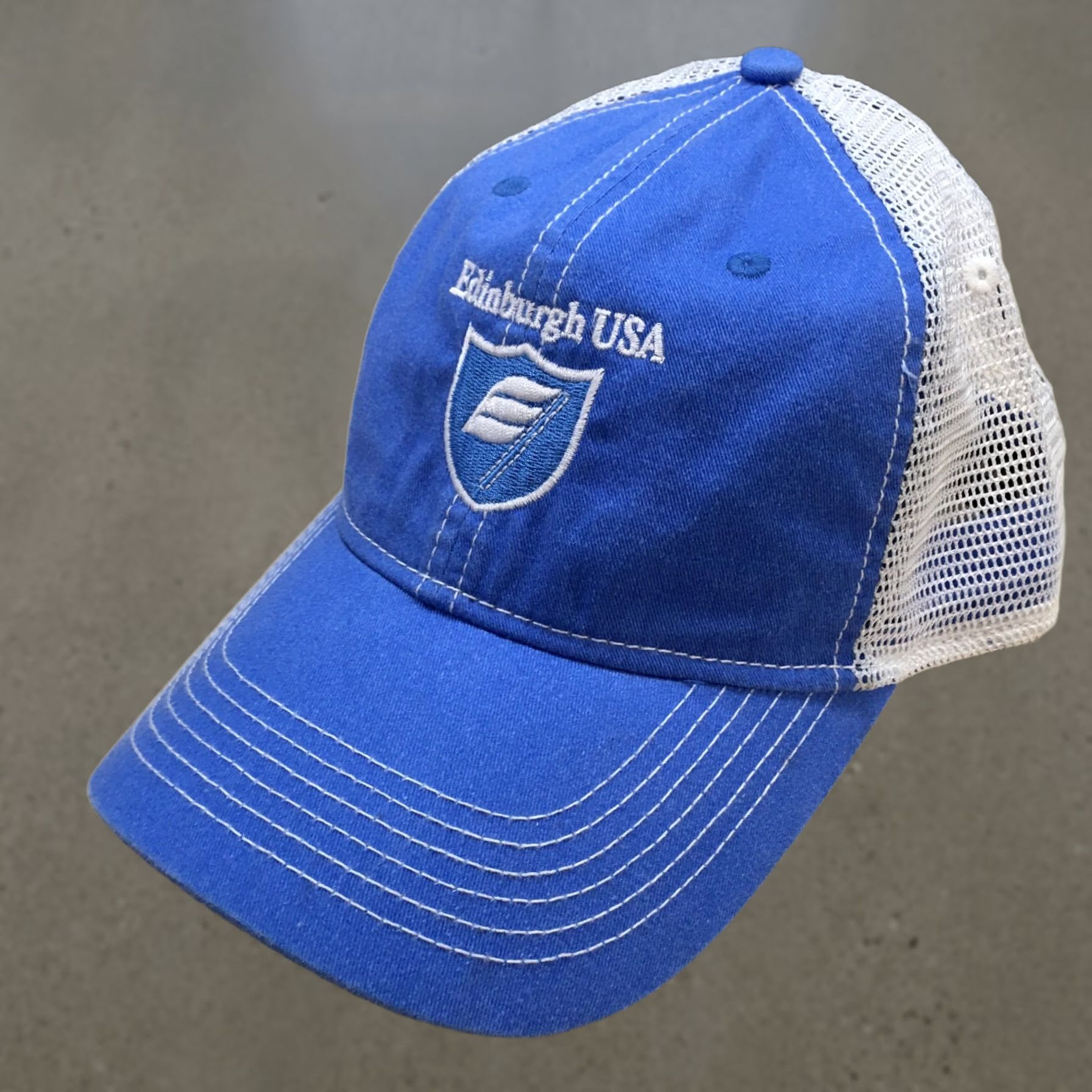 Vintage Ahead Trucker Hat USA Blue Mens One Size Curved Brim Embroidered Logo Edinburgh Size ONE SIZE - 1 Thumbnail