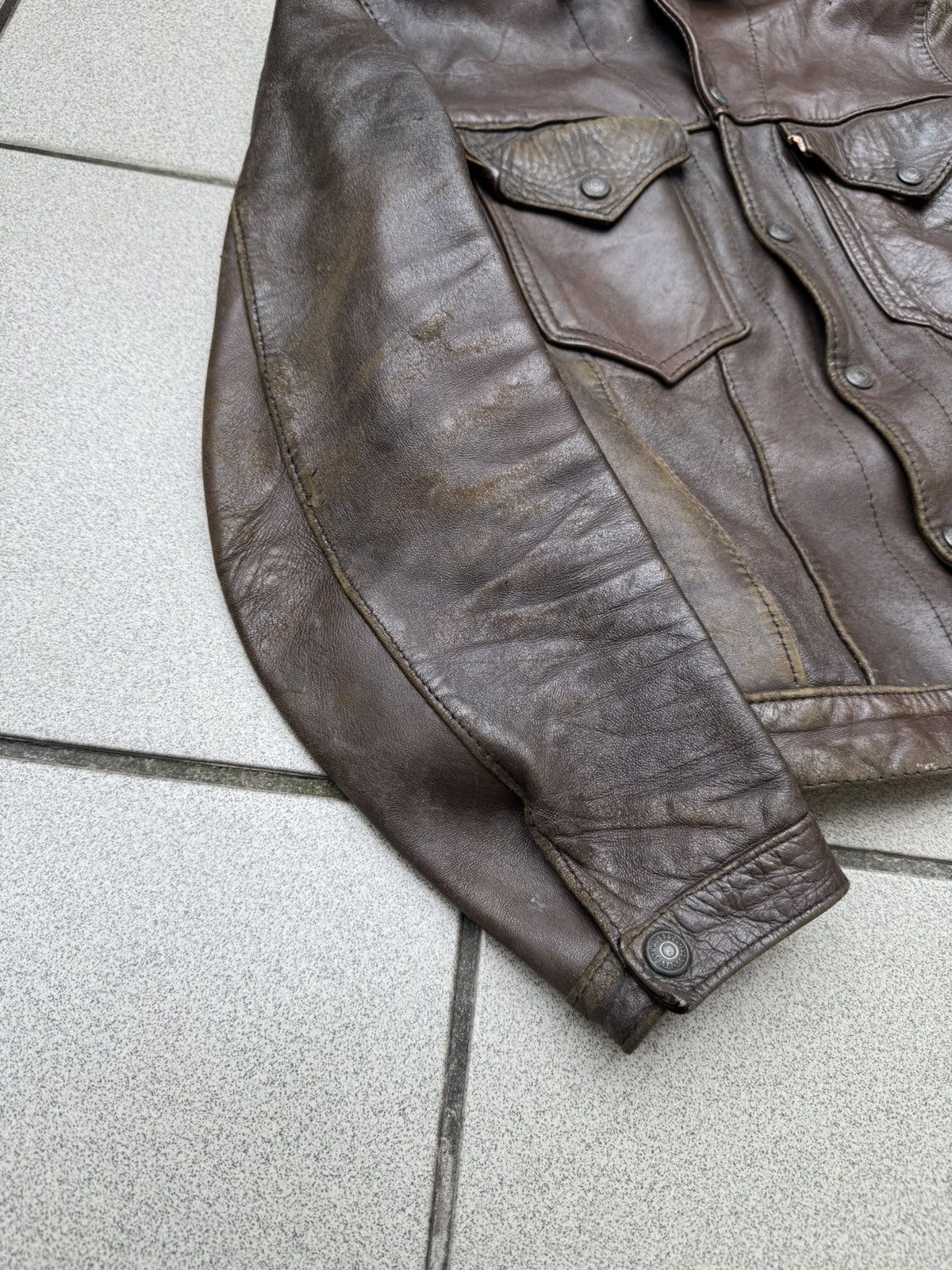 Levi's Vtg 1950s Levi’s ‘short horn’ Big E Leather Jacket Size US S / EU 44-46 / 1 - 3 Thumbnail