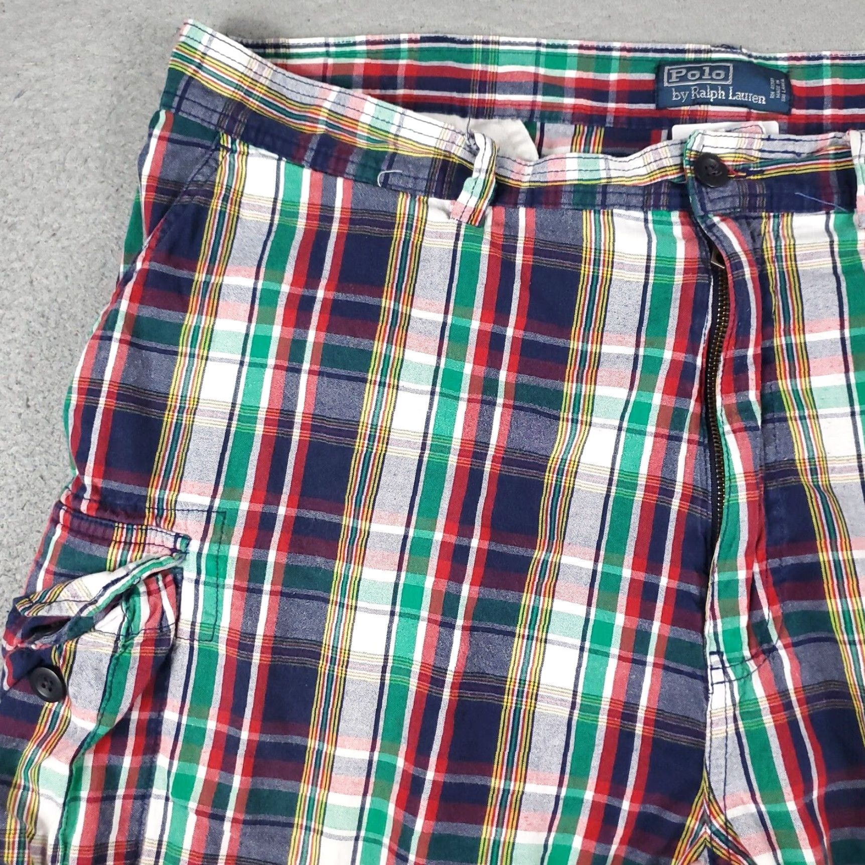 Ralph Lauren VINTAGE Ralph Lauren Cargo Shorts Mens 42 Blue Plaid Casual Outdoor Hiking Camping Size US 42 / EU 58 - 2 Thumbnail