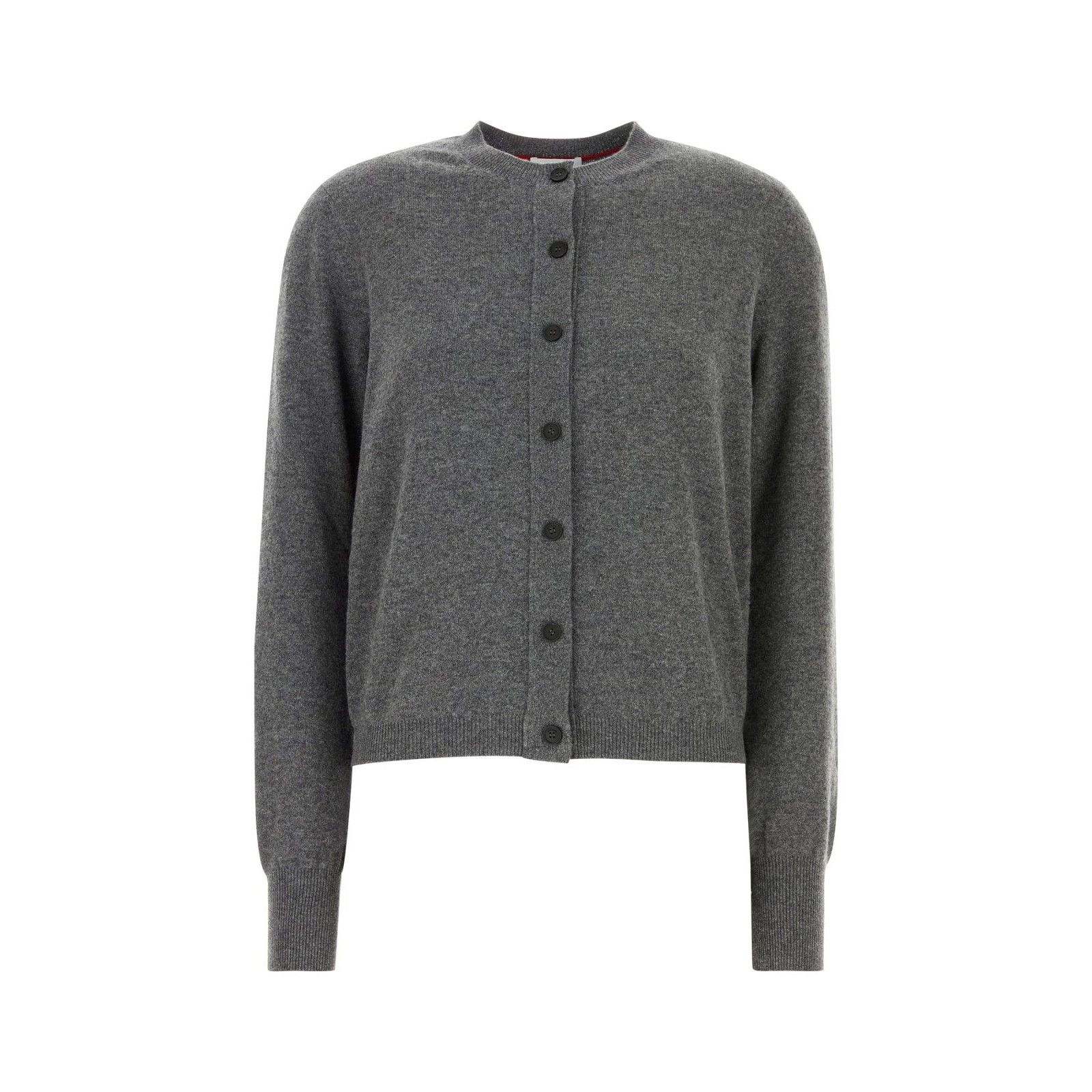 FERRAGAMO Dark Gray Stretch Cashmere Blend Cardigan New And