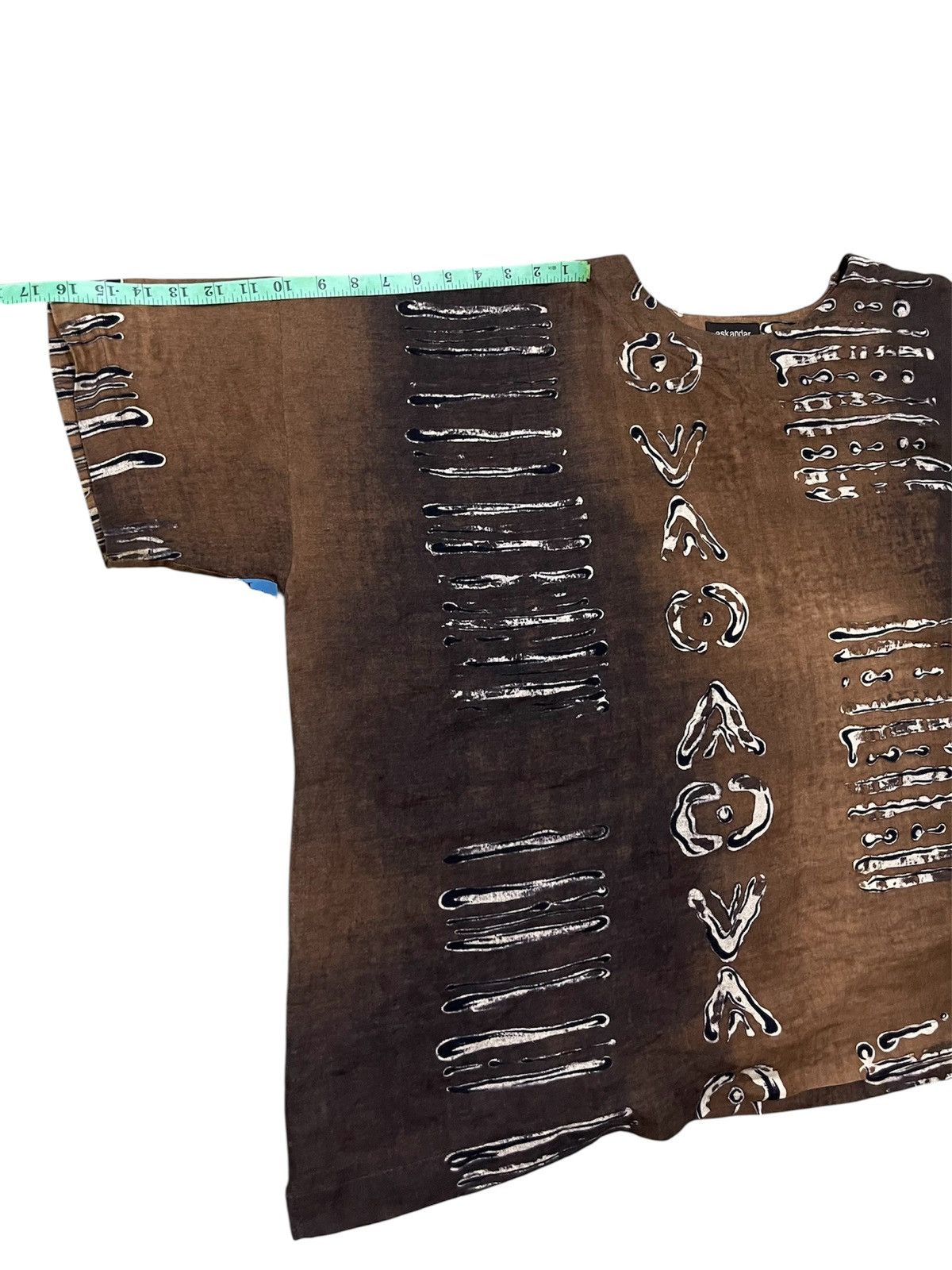 Vintage Vintage Eskandar Aboriginal Print Boat Neck 100%Line Tunic Size US XXL / EU 58 / 5 - 15 Thumbnail