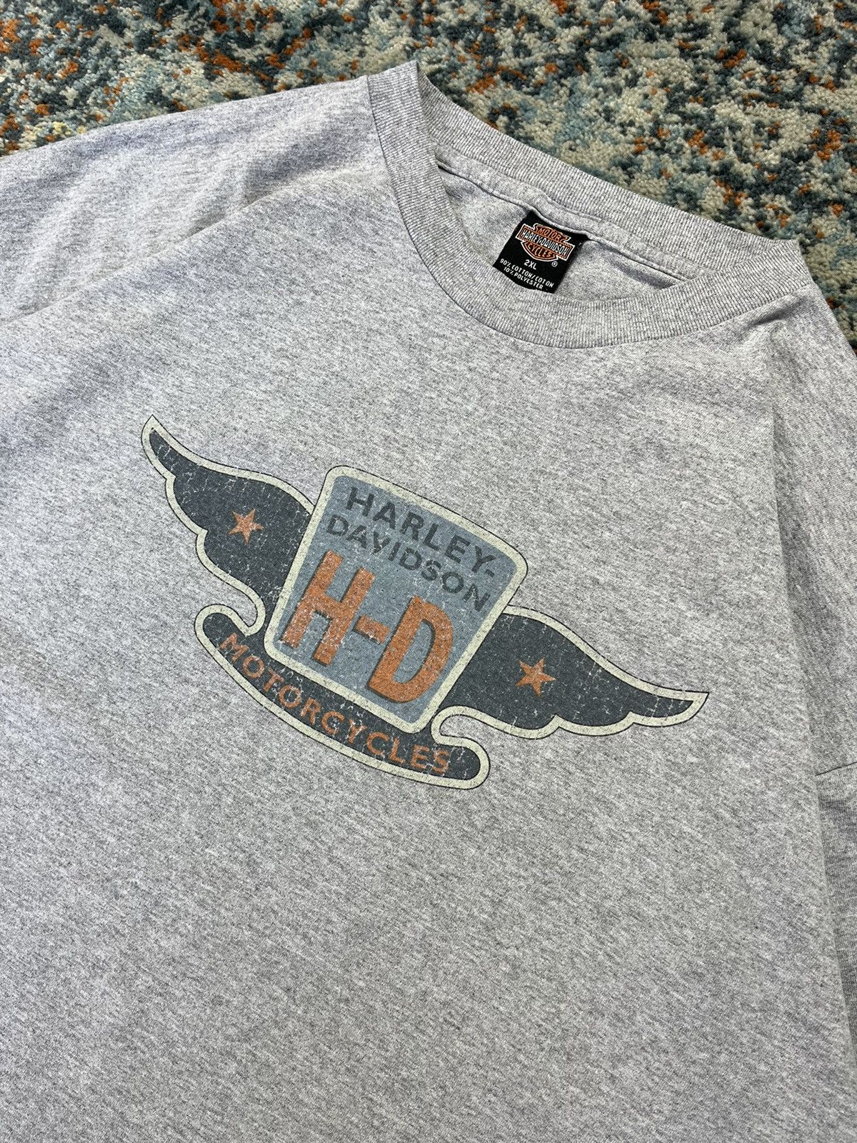 Harley Davidson × Vintage Vintage 90s Harley Davidson graphic heather grey tee Size US XXL / EU 58 / 5 - 4 Thumbnail