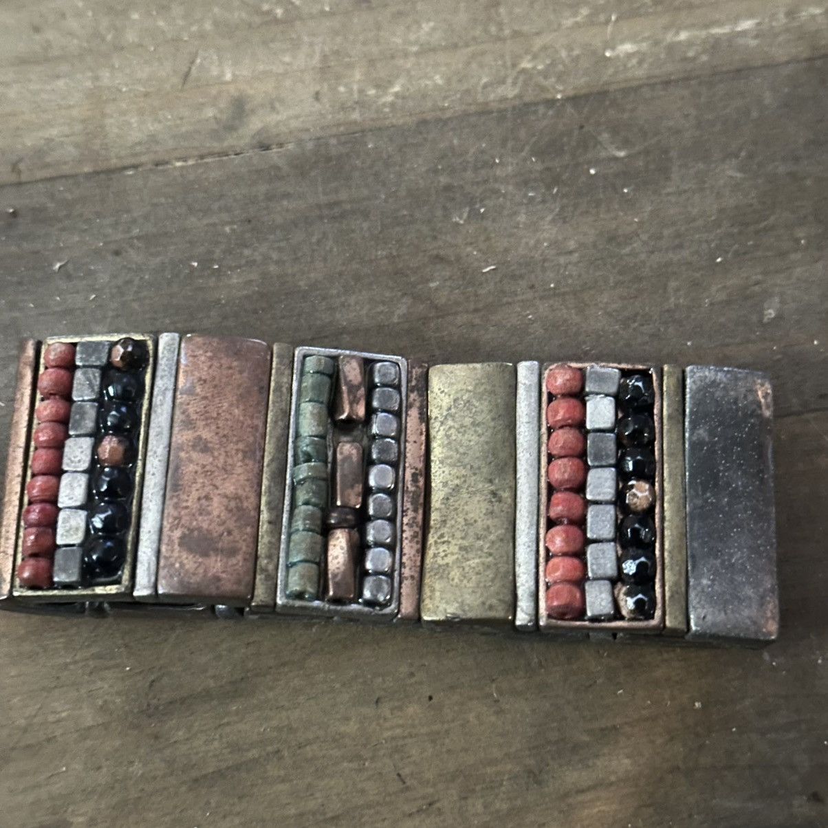 Vintage Vintage mixed metal and beads stretch bracelet Size ONE SIZE - 5 Thumbnail