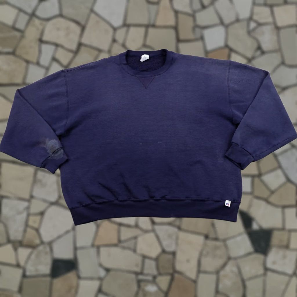 Russell Athletic VINTAGE Russell Athletic Sweatshirt Mens 2XL Blue Pullover Crew Y2K Size US XXL / EU 58 / 5 - 1 Thumbnail