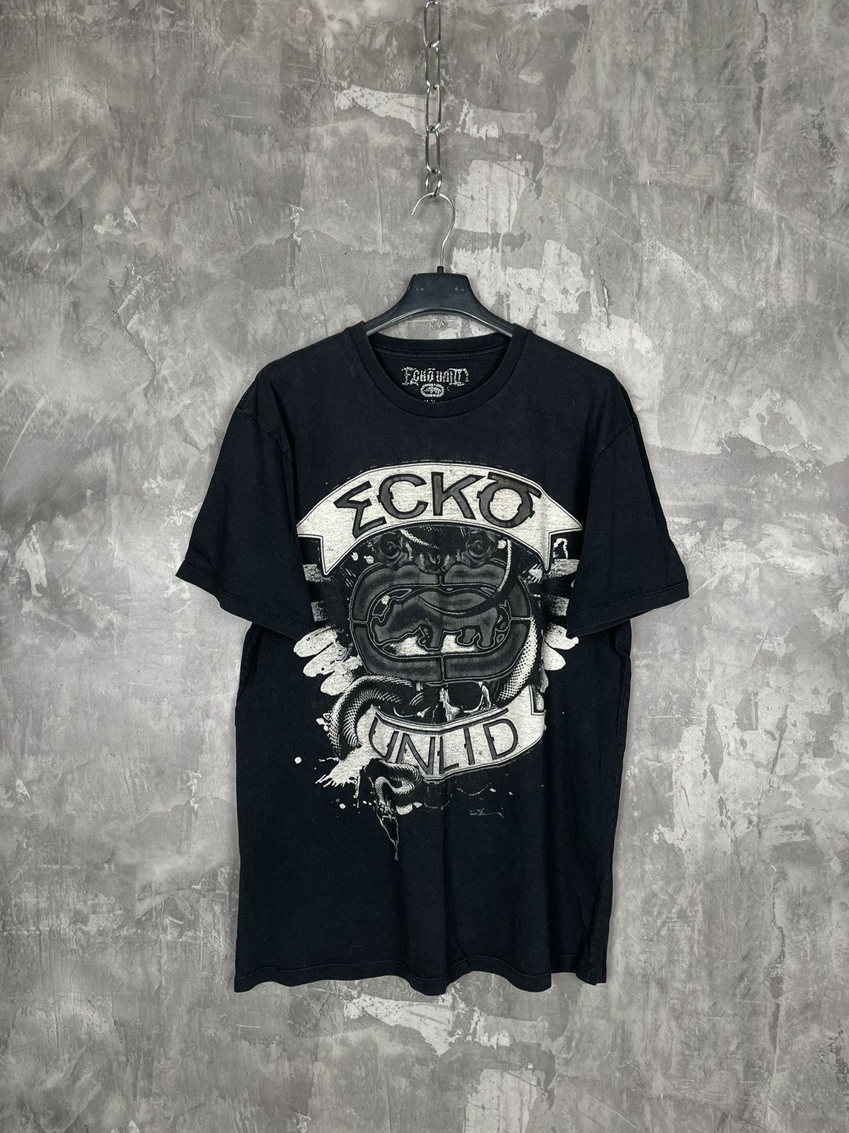Ecko Unltd. × Vintage Vintage Y2K Ecko Unltd Affliction Style Black Skull T-Shirt Size US M / EU 48-50 / 2 - 1 Thumbnail