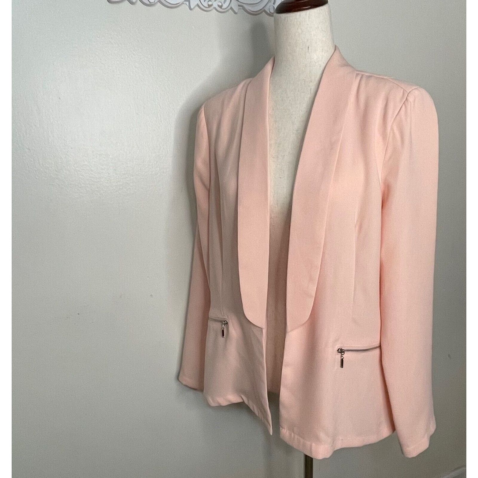 Other JUSTFAB Women's XL Blazer Jacket Open Front Blush PINK Size XL / US 12-14 / IT 48-50 - 6 Thumbnail