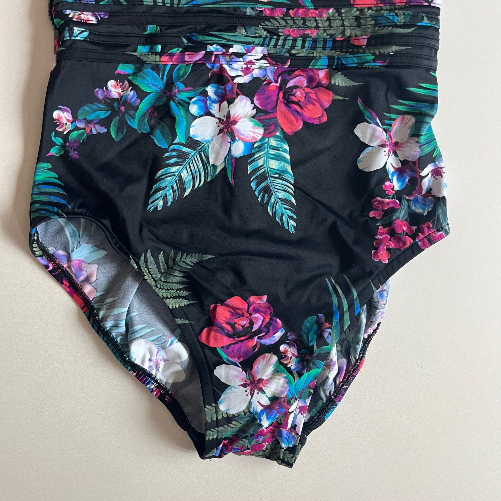 Unknown London AQUA GREEN NWT One Piece Swimsuit, Floral Medium Size ONE SIZE - 10 Thumbnail