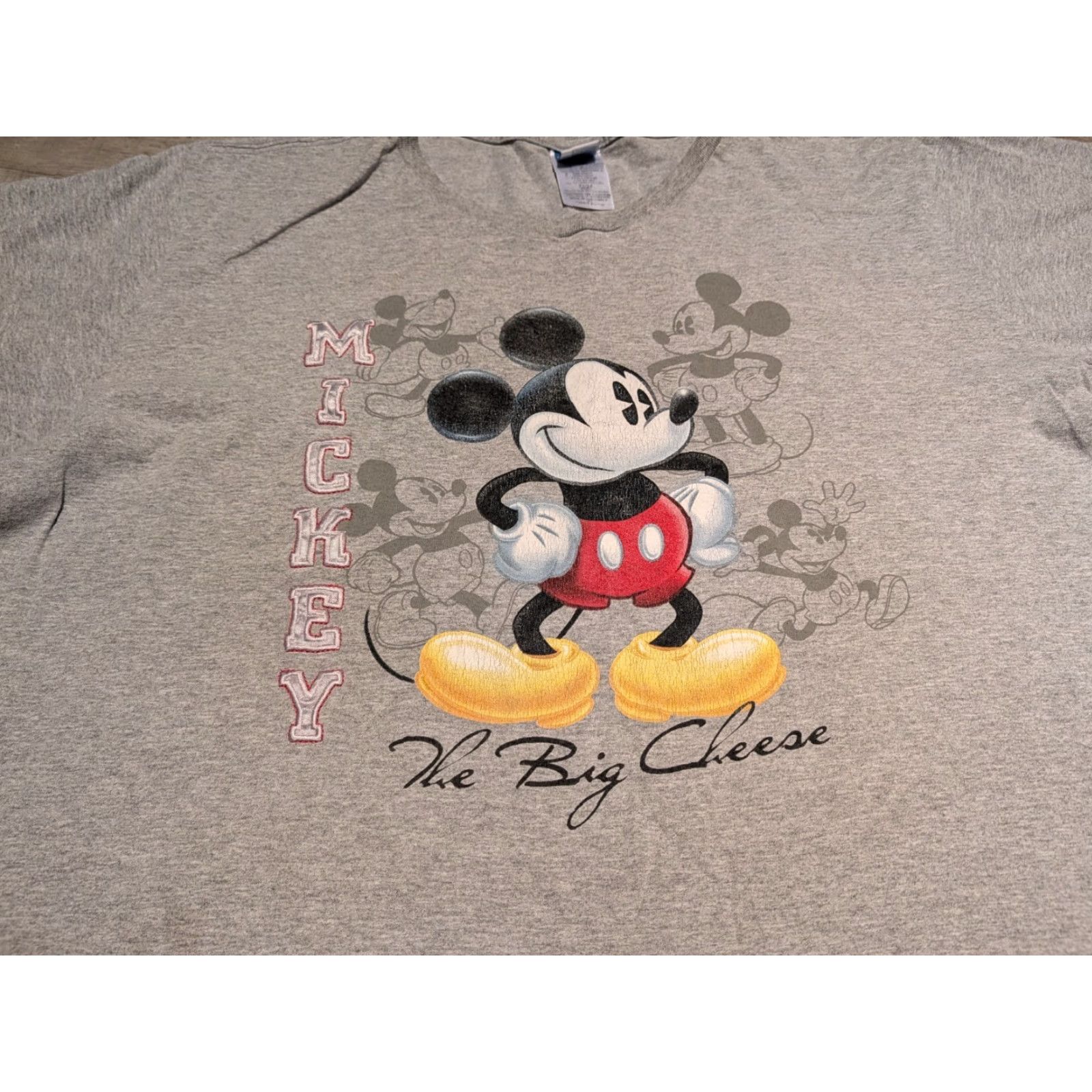 Disney VINTAGE Disney Womens 2XL T-Shirt Gray Mickey Mouse The Big Cheese Jerry Leigh Shirt Girls? Size XXL / US 16-18 / IT 52-54 - 2 Thumbnail