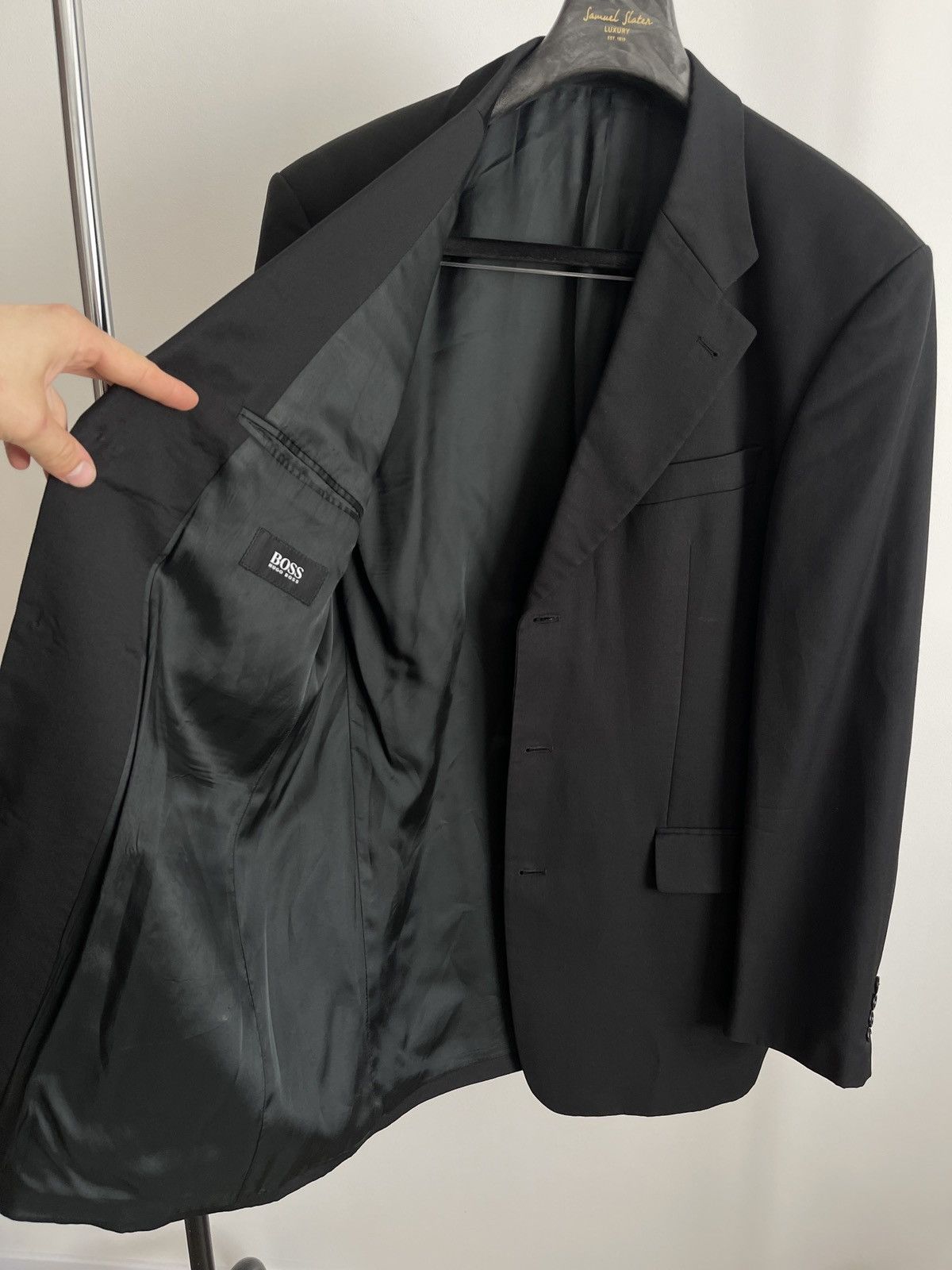 Hugo Boss Vintage hugo boss black blazer mens classic jacket 46L Size 44L - 4 Thumbnail