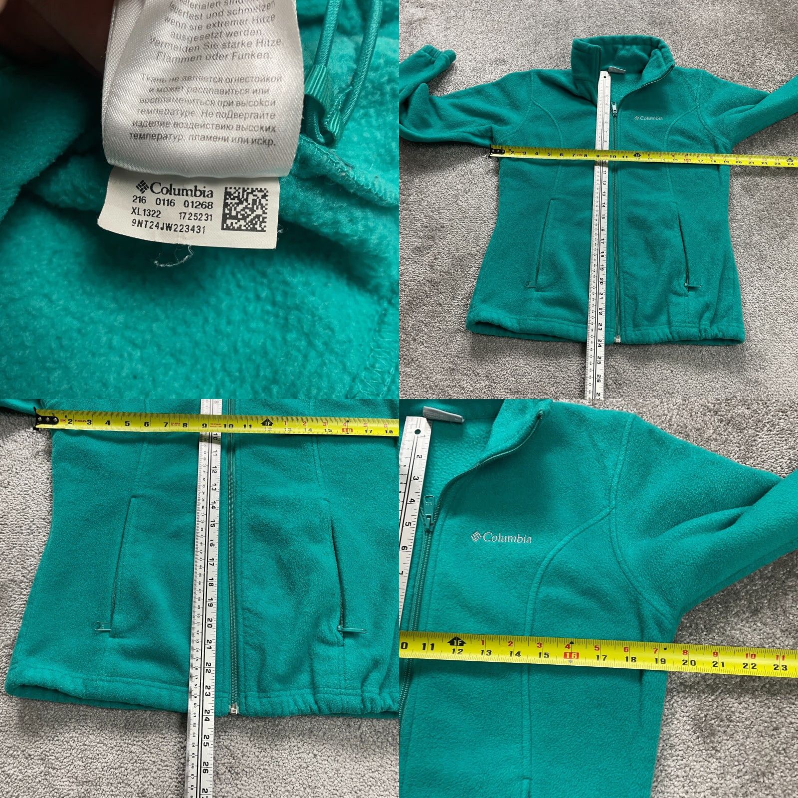 Vintage Columbia Benton Springs Fleece Jacket Women Medium Green Full Zip Outdoor Hiking Jacket Size M / US 6-8 / IT 42-44 - 8 Thumbnail