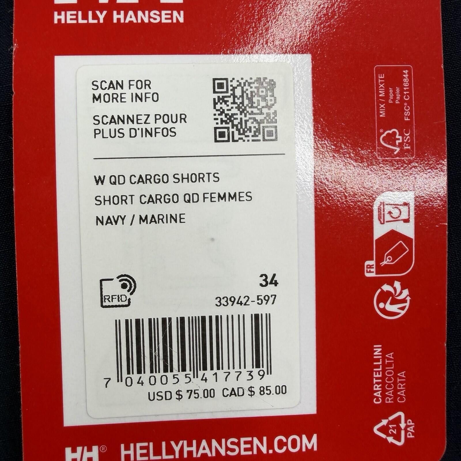 Helly Hansen Helly Hansen Quick-Dry Navy Cargo Shorts Women's 34x9.5 Size 34" / US 12 / IT 48 - 2 Thumbnail