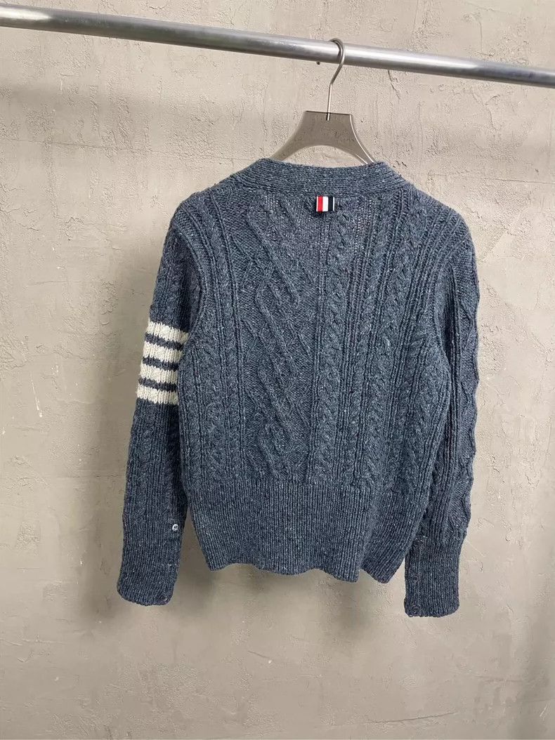 Thom Browne Thom browne Blue-gray four-striped wool cardigan jacket 250 Size US XS / EU 42 / 0 - 2 Thumbnail