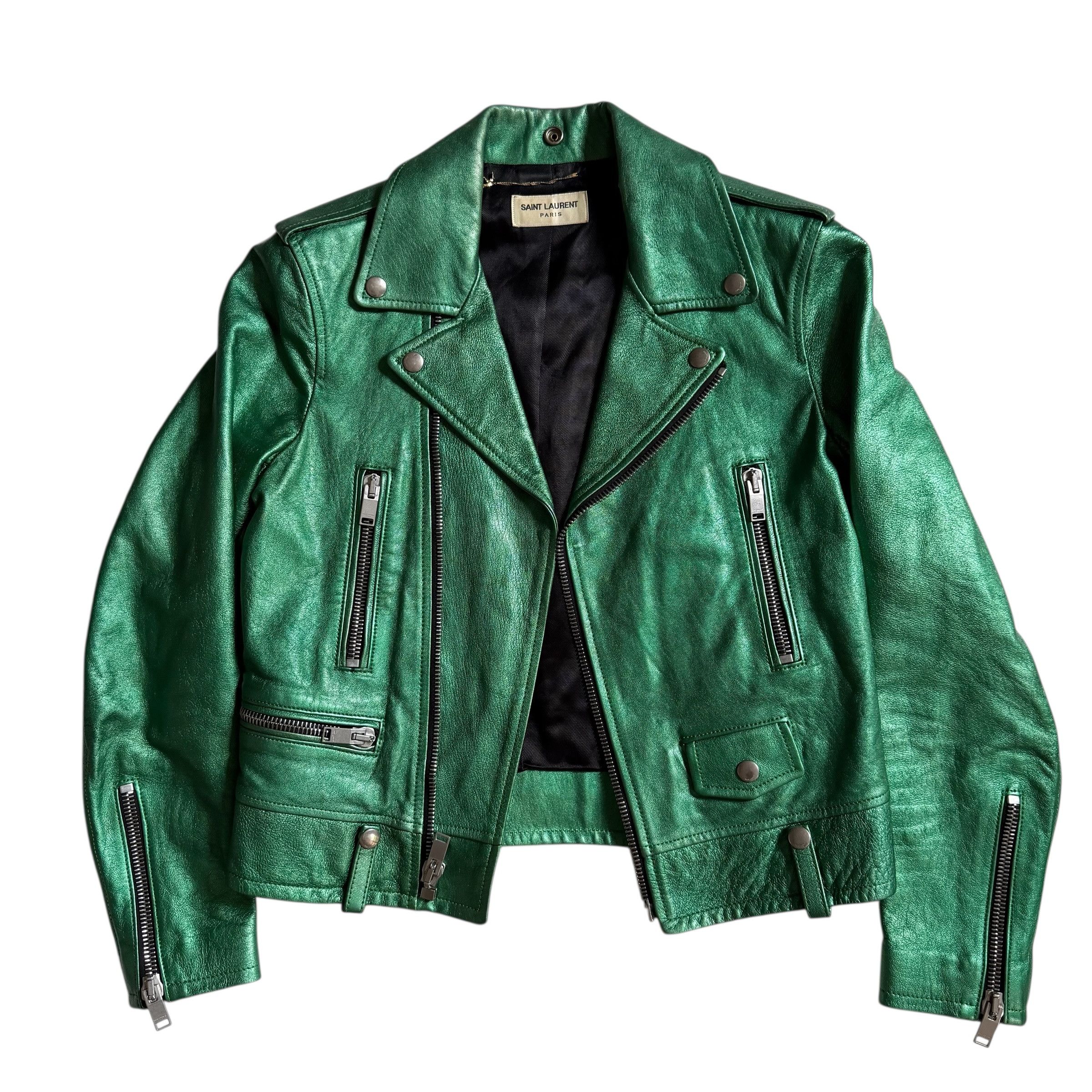 Yves Saint Laurent SAINT LAURENT 2013 HEDI SLIMANE LEATHER BIKER JACKET Size S / US 4 / IT 40 - 7 Thumbnail