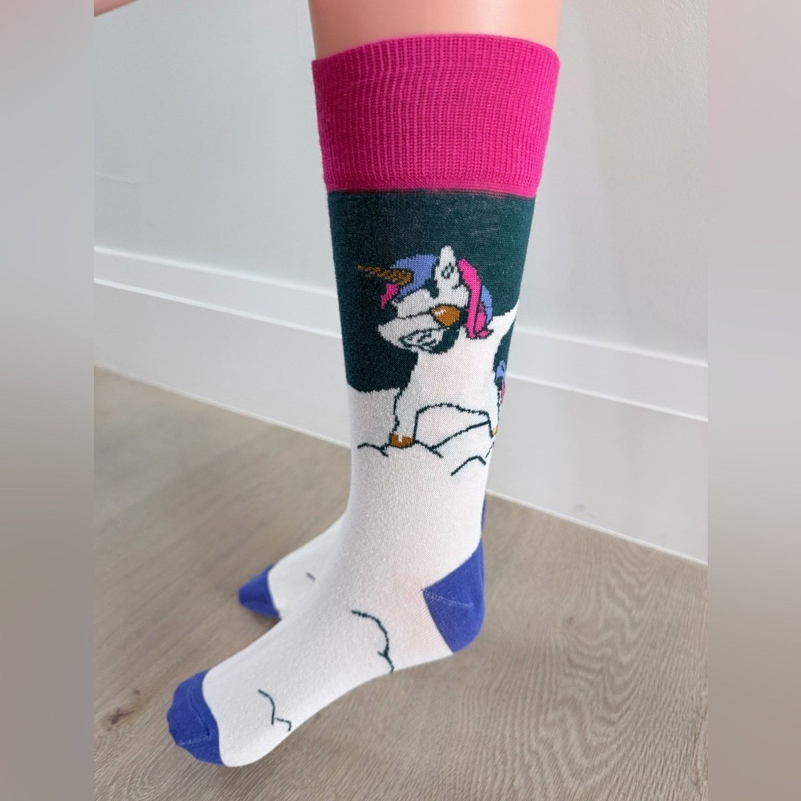Other New Unicorn Patterned Socks - Pink, Green, White, Blue Size ONE SIZE - 3 Thumbnail