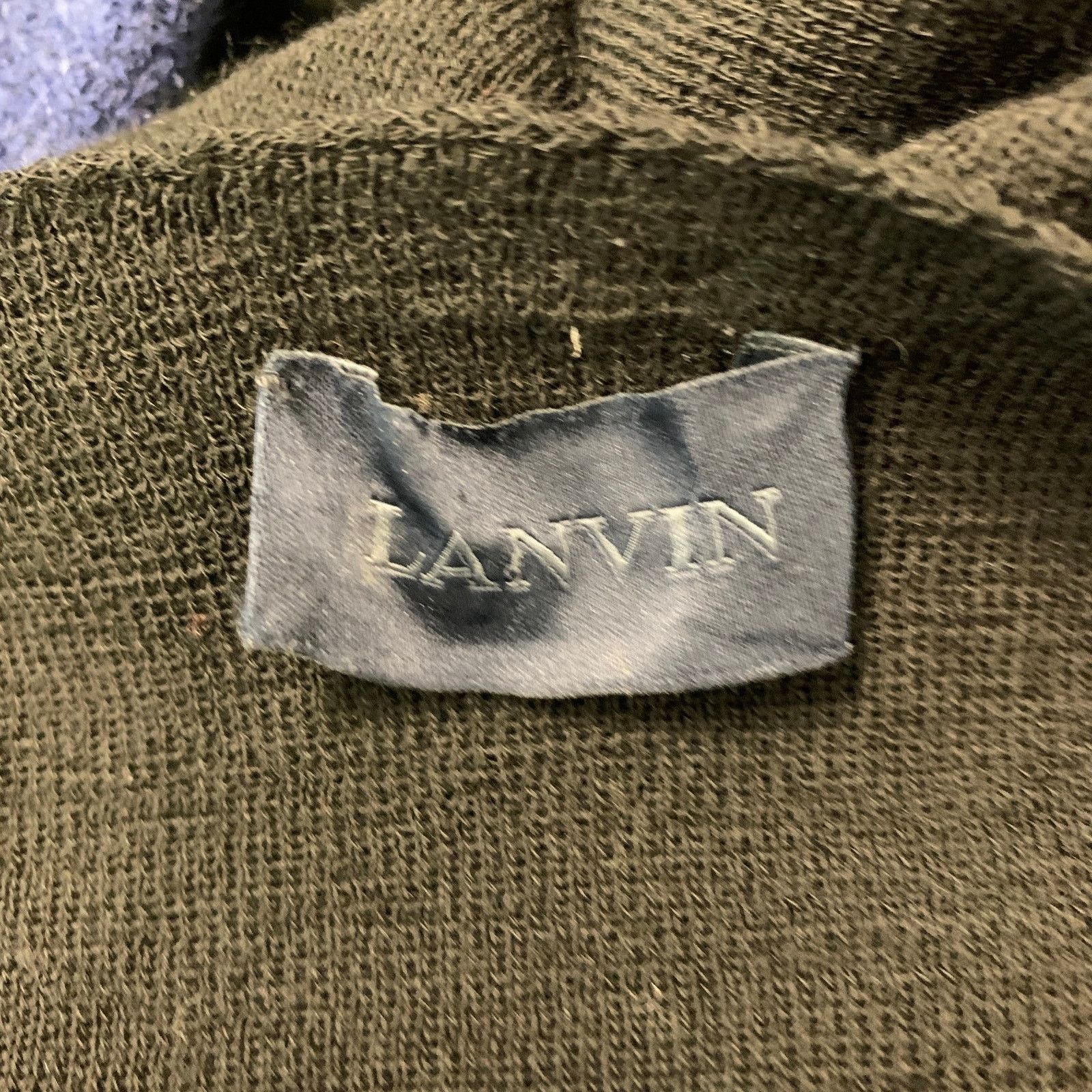 Lanvin Size M Navy Black Color Block Knitted Square Collar Pullover Size US M / EU 48-50 / 2 - 4 Thumbnail