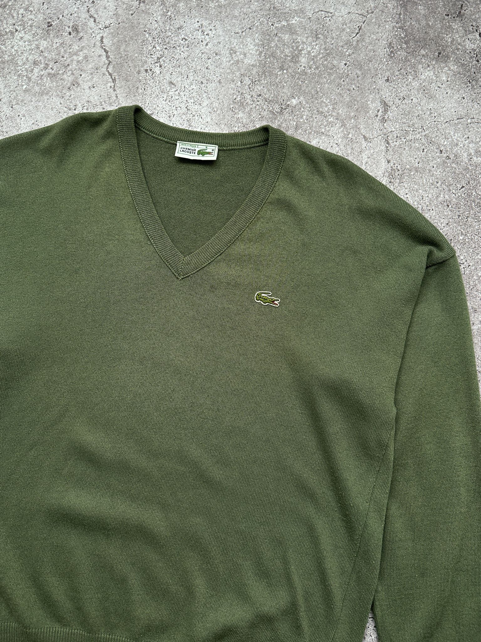 Lacoste × Vintage Vintage Lacoste Chemise V Neck Jumper Pullover Size US L / EU 52-54 / 3 - 2 Thumbnail