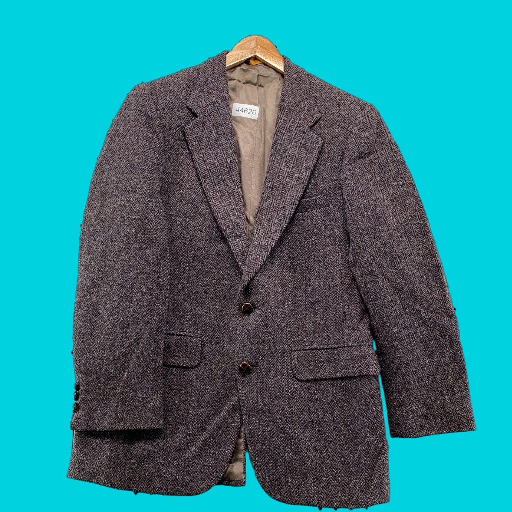 Vintage VINTAGE Bachrach Blazer Men 39R Brown Herringbone Wool Tweed 2 Button Notch Lapel Vintage Wool Blazer Mens 39R Brown Herringbone Size 40R - 1 Thumbnail