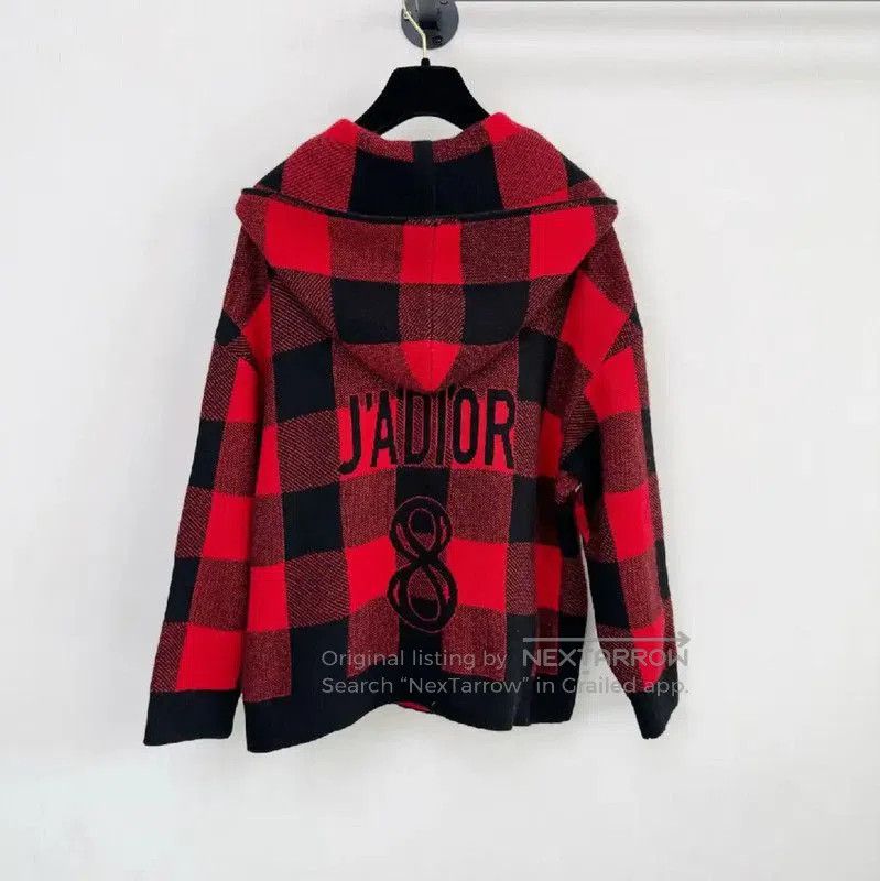 Dior Dior Red Checkered Long Sleeve Hoodie . Size US M / EU 48-50 / 2 - 2 Thumbnail