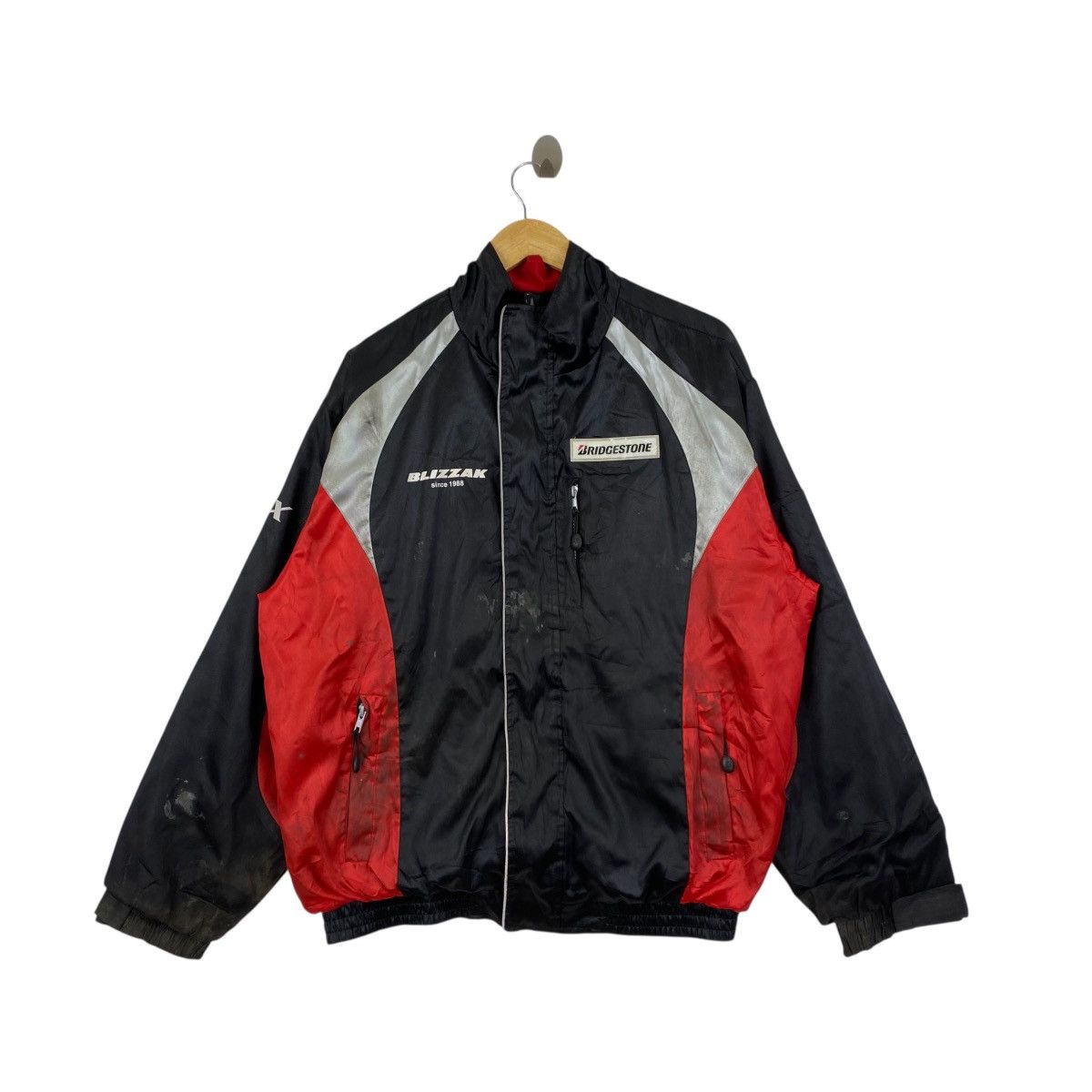 Vintage BLIZZAK VRX BRIDGESTONE Racing Team Formula1 Windbreaker Size US XL / EU 56 / 4 - 1 Thumbnail
