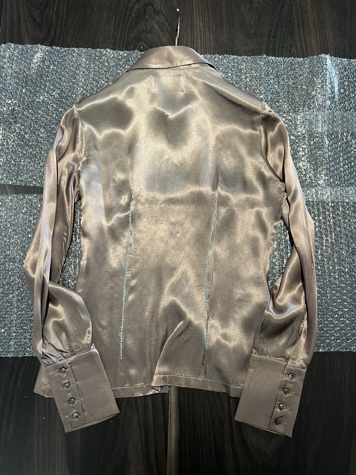 Maison Margiela Maison Martin Margiela 2005AW Artisanal Bronze Silk Shirt Size L / US 10 / IT 46 - 2 Thumbnail