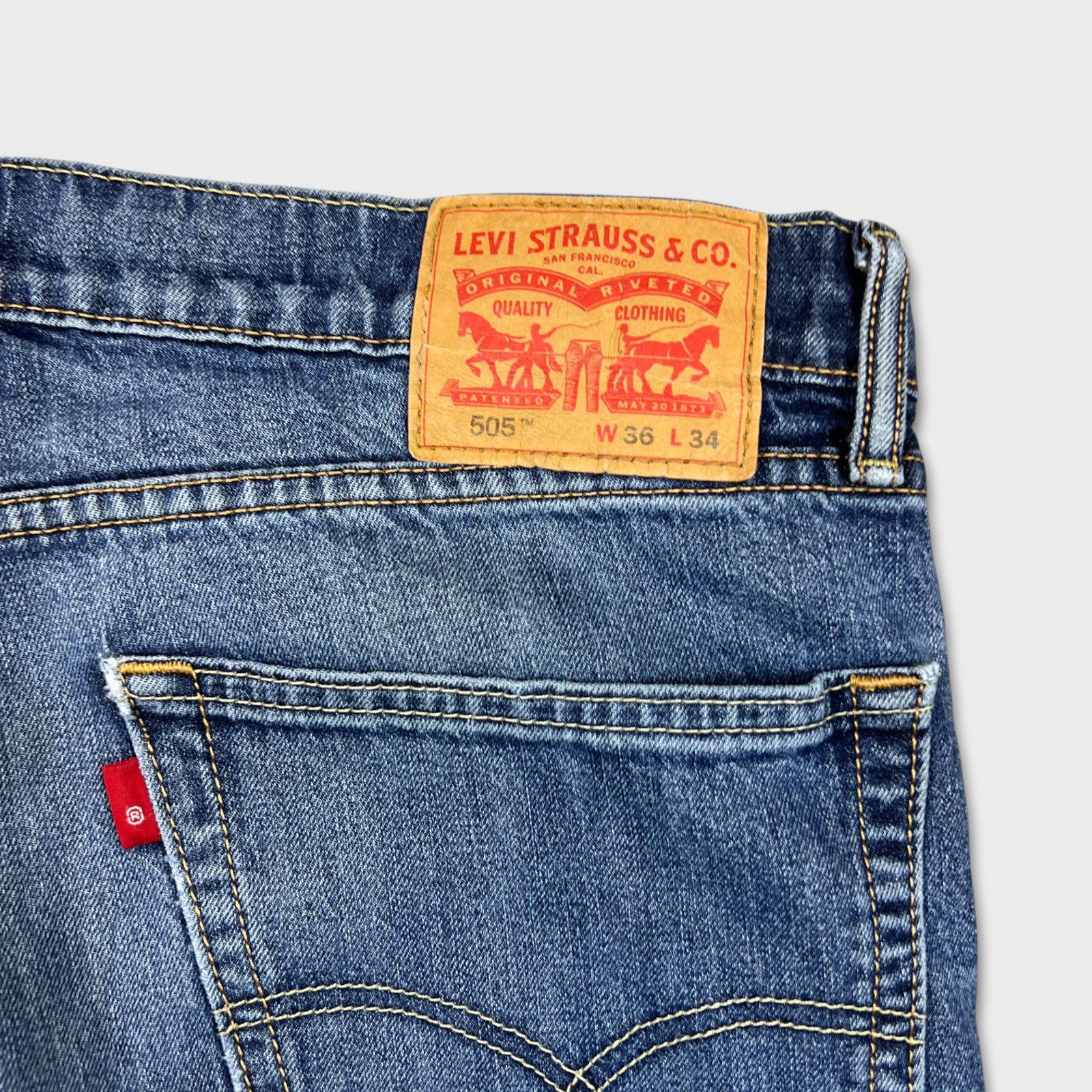 Levi's × Vintage Levi's 505 Jeans 36x34 Original Regular Straight Leg Denim Size US 36 / EU 52 - 7 Thumbnail